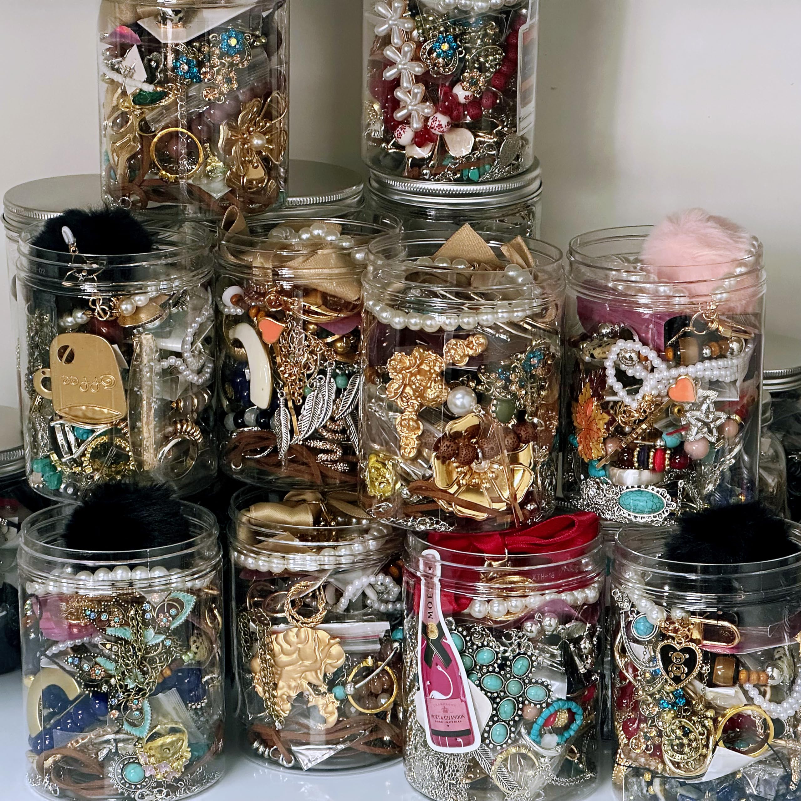 Mystery Jewelry Jar for Women, Gothic Witchy Jewelry Gift Set(Goth Boho Mixed Punk Everyday Necklaces,Earrings, Rings,Bracelets/Bangles),Valentines Day Gifts,Unique Alternative Fashion Romantic Present for Her(Elegant Vintage Style - 30 pcs)