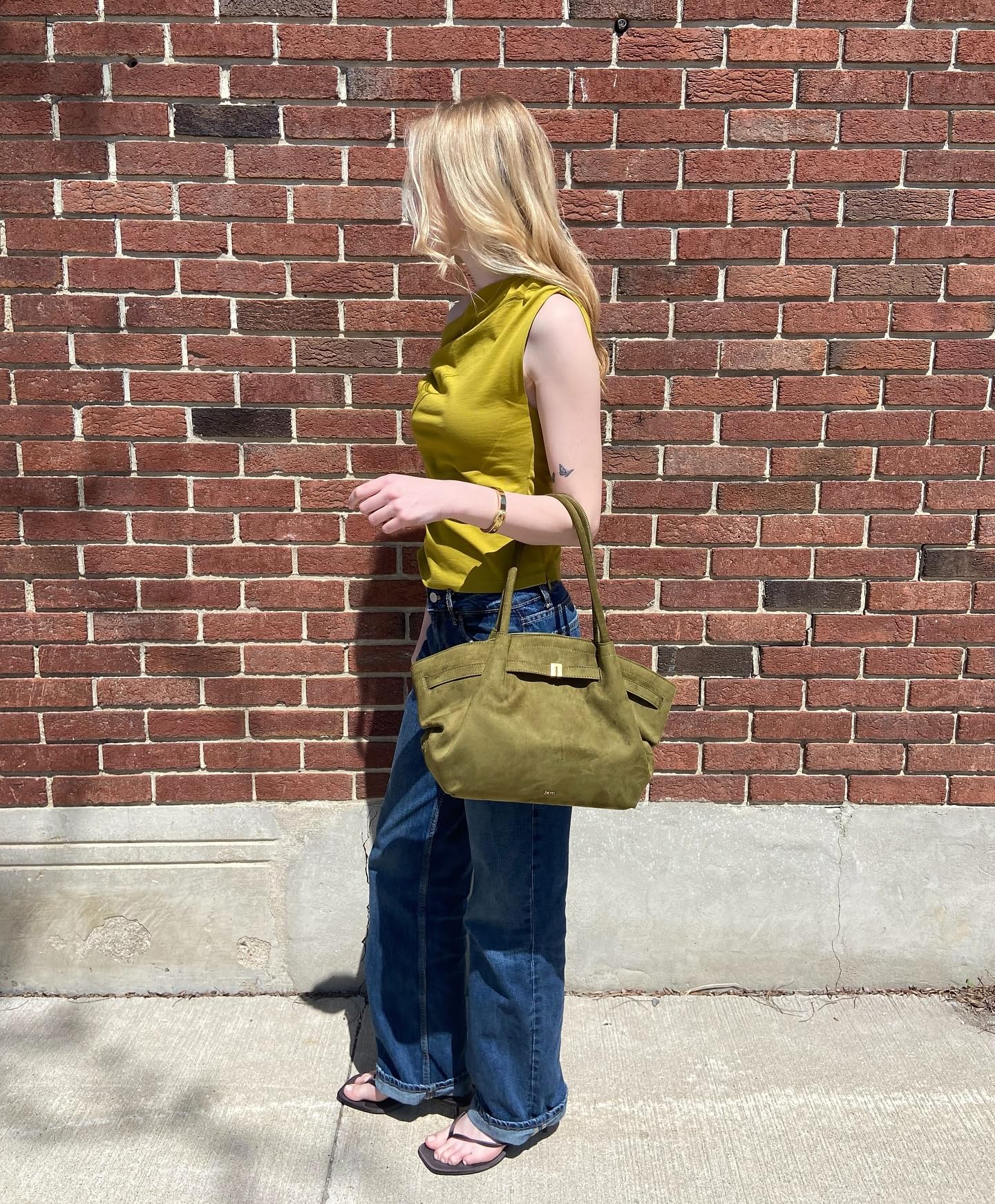 JW PEI Women's Hana Medium Faux Suede Tote Bag - Dark Olive