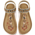 Ablanczoom Flats Sandals for Women Dressy: Casual Summer Sandals 2026 - Comfort Walking Ladies Shoes with Beaded Elastic Ankle Strap