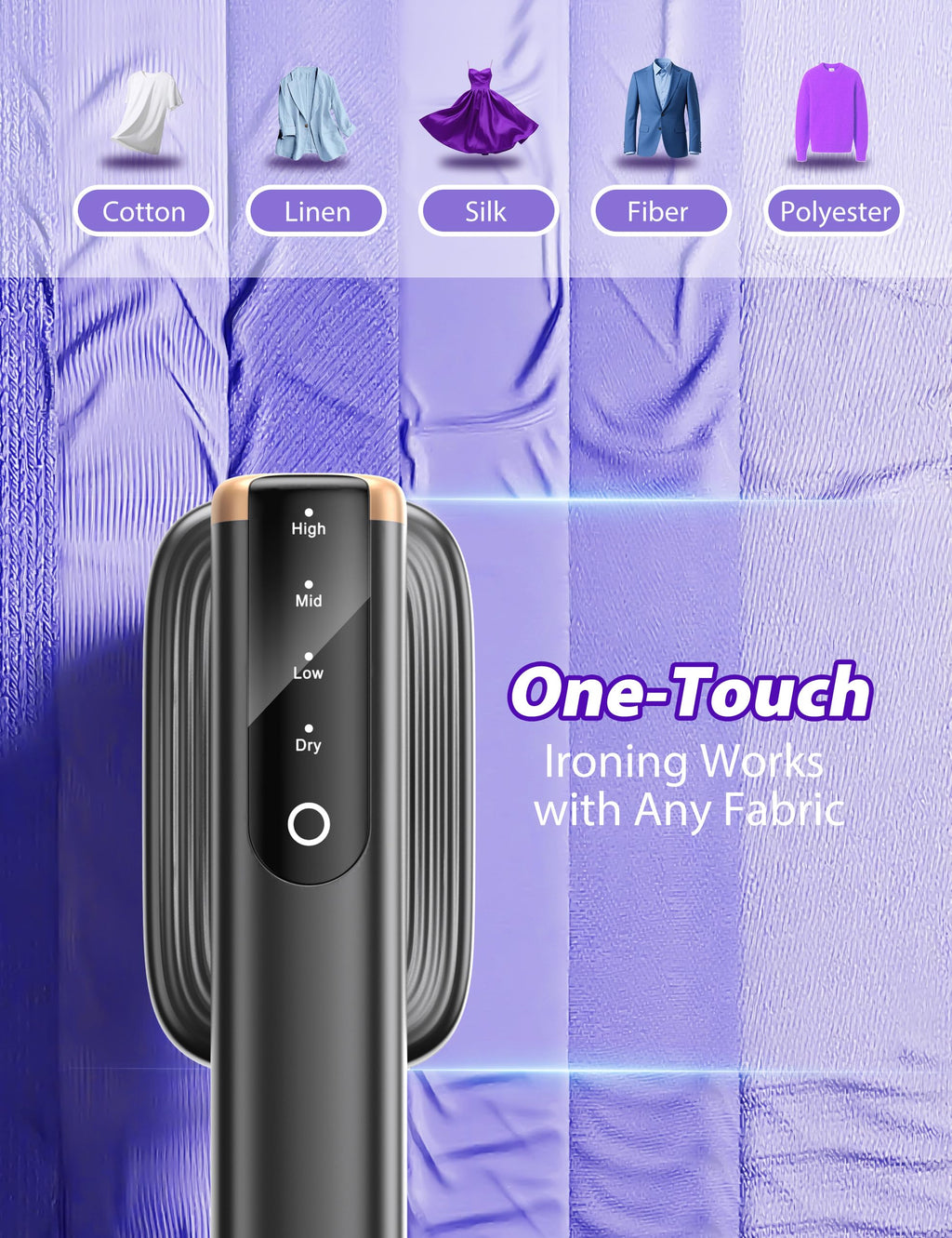 Steamer for Clothes Portable Handheld Garment Steamer,15s Fast Heat-up,180ml Tank,Steamer Ironing Gloves,35 Minutes of Continuous Ironing for Travel and Home(Black Gold)