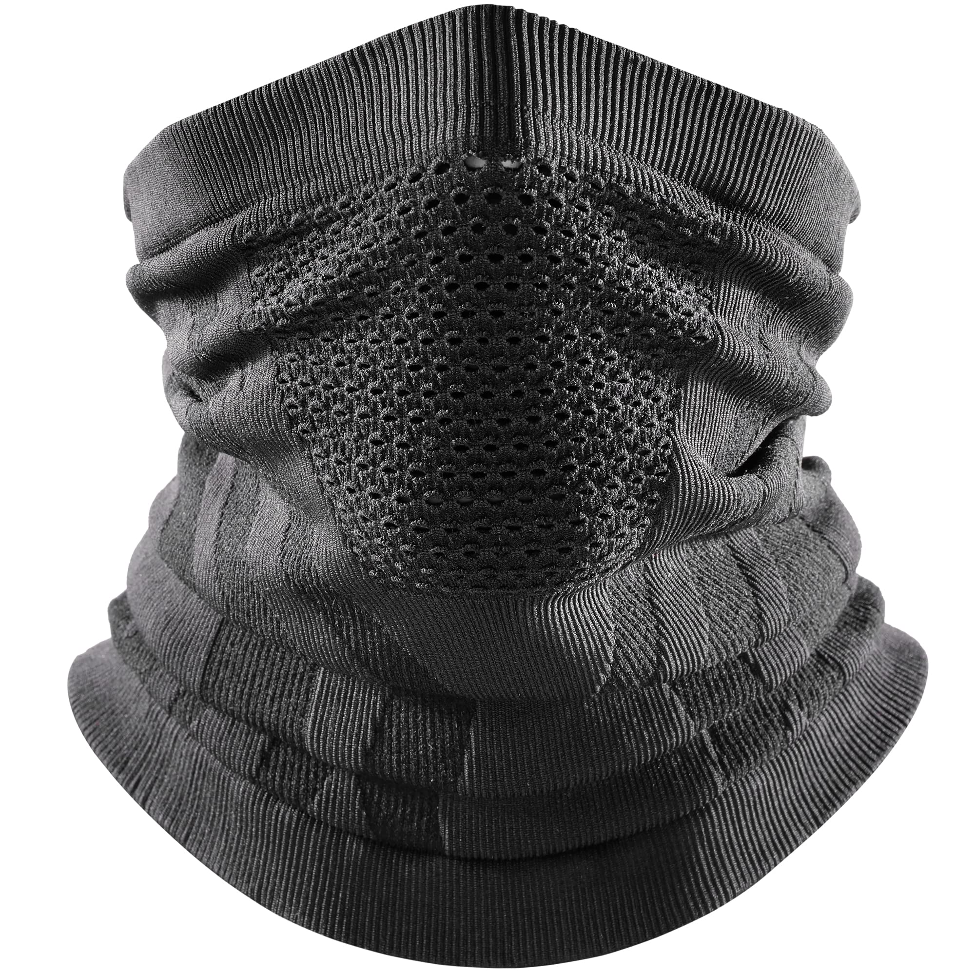 WTACTFUL Winter Neck Gaiter Neck Warmer Half Face Ski Mask Thermal Cover Shield for Cold Weather Windproof Tube Bandana Balaclava for Running Skiing Snowboarding Cycling Motorcycle Riding All Black