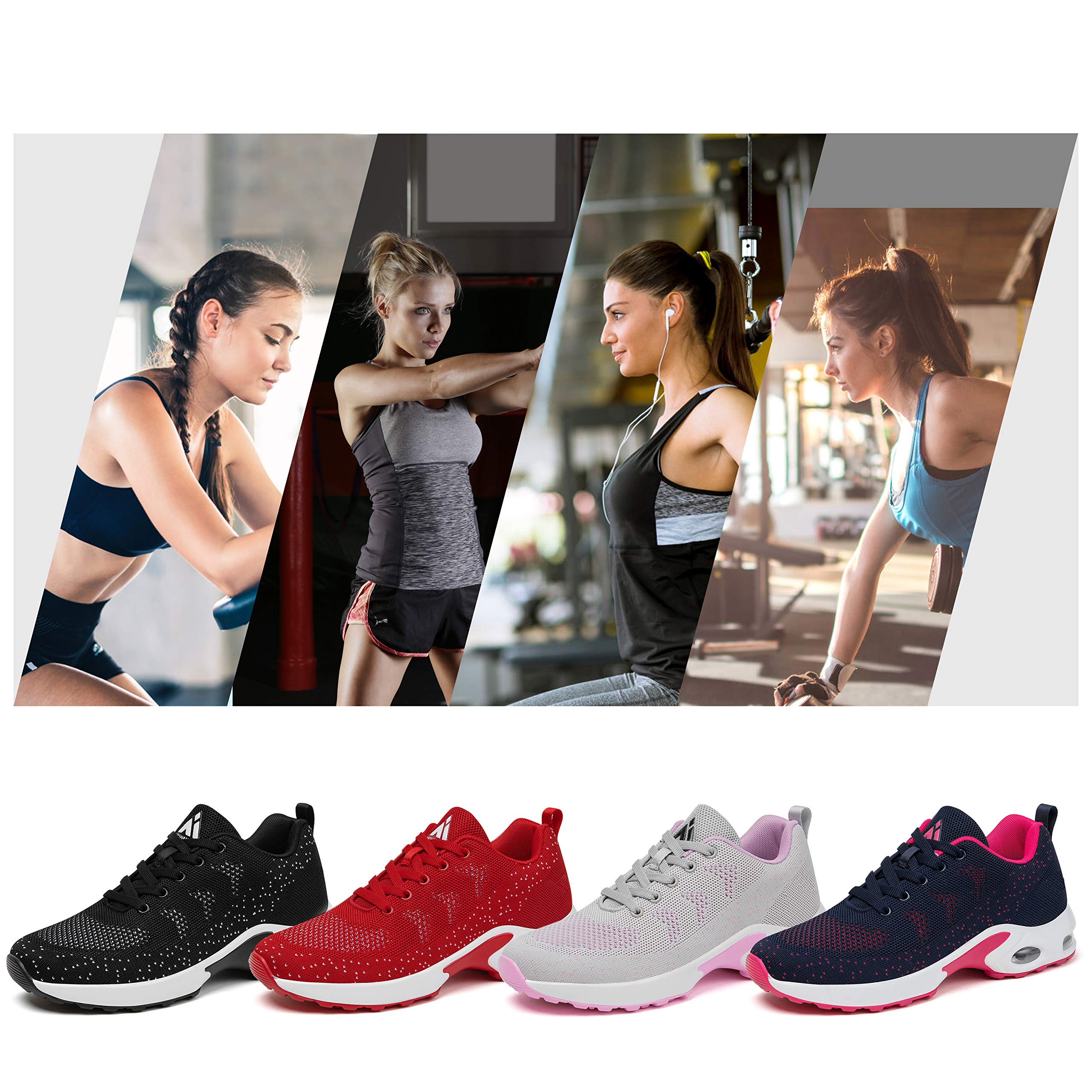 Mishansha Women's Slip On Walking Tennis Shoes Lightweight Gym Jogging Athletic Sports Running Sneakers Anti-Slip Casual Arch Support Shoes 6 Grey