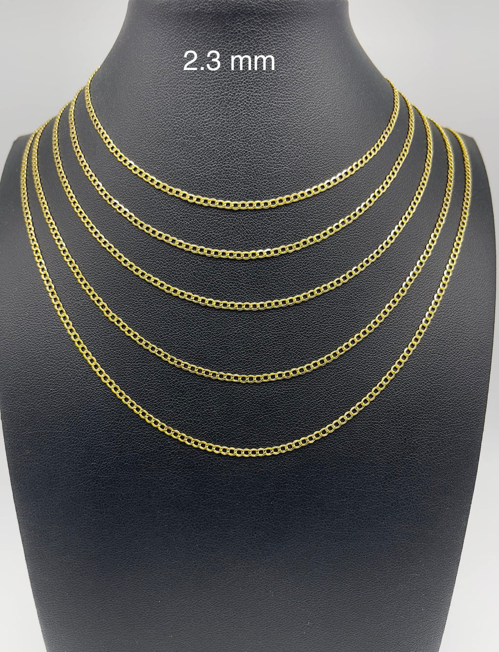 JEWELHEART 14K Gold Cuban Link Chain Men - 2.3mm Diamond Cut Open Link Thick Cuban Curb Chain - Yellow Real Gold Chain Necklace For Women with Lobster Clasp 16"