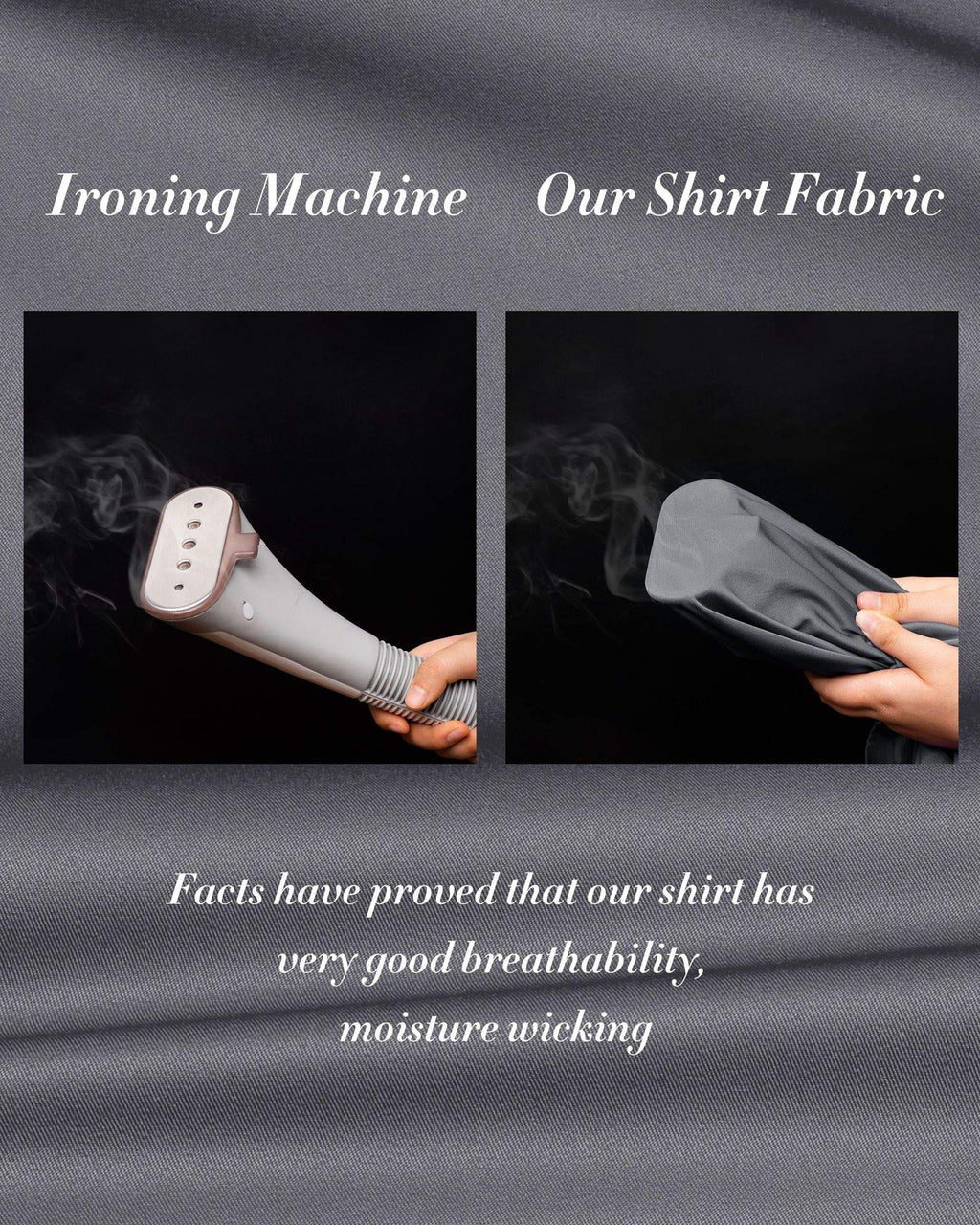 J.VER Mens Dress Shirts Stretch Wrinkle Free Button Down Shirt Casual Long Sleeve Business Formal Stylish Tops Grey Small