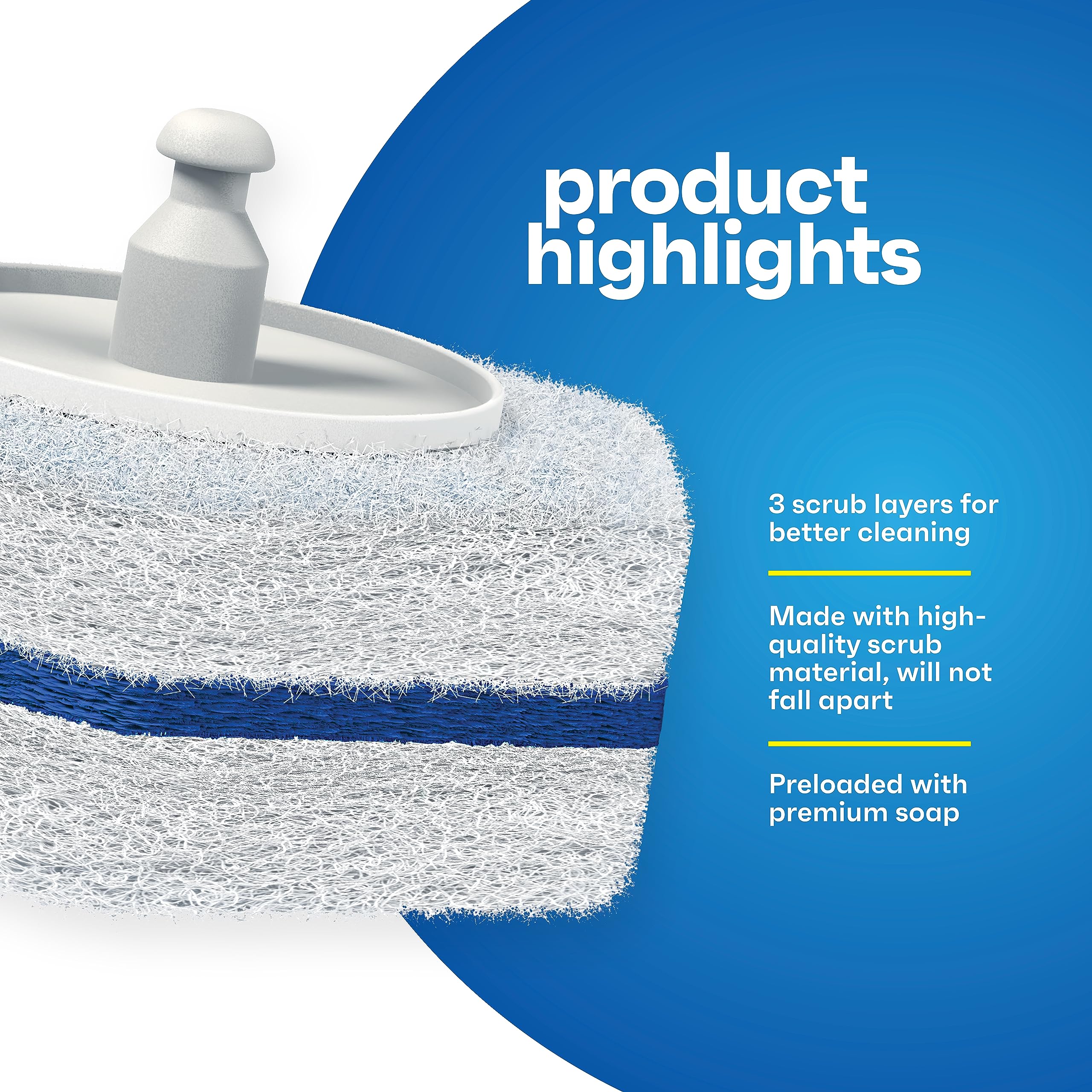 CleanGenius Disposable Prefilled Toilet Cleaning Scrubbers, 60 Count