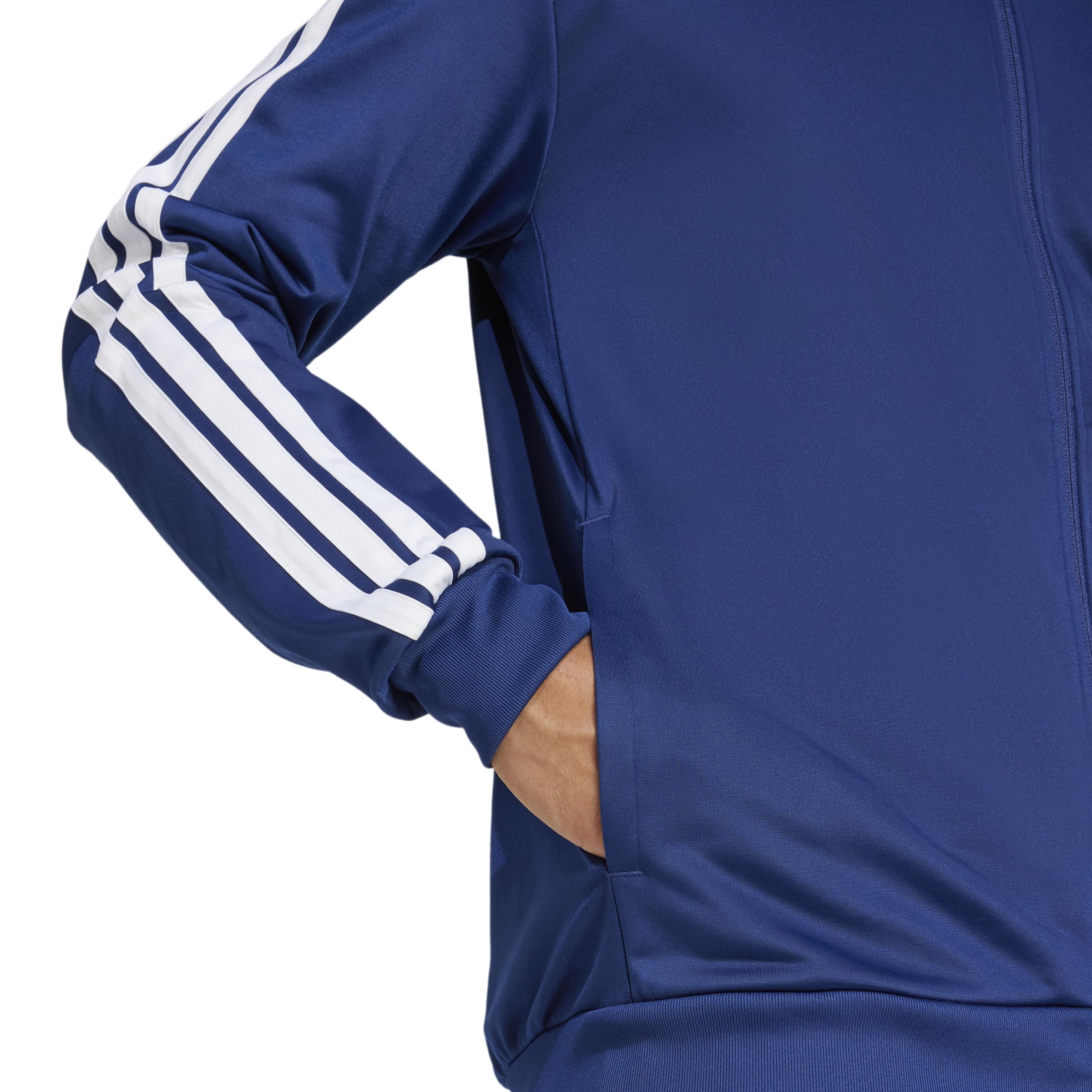adidas Men's 3-Stripes Tricot Regular Sportswear Track Top, Dark Blue, Medium/Tall