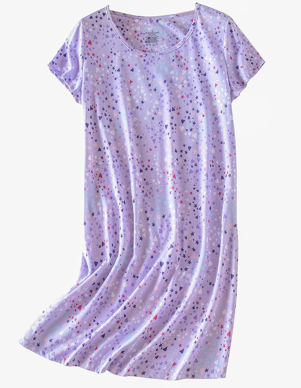 Inadays 3 Pack Women's Cotton Nightgown Sleepwear Short Sleeves Nightshirt Fun Print Sleepdress Loose Comfy Sleepshirts Cup+Purple+Dragonfly-XL