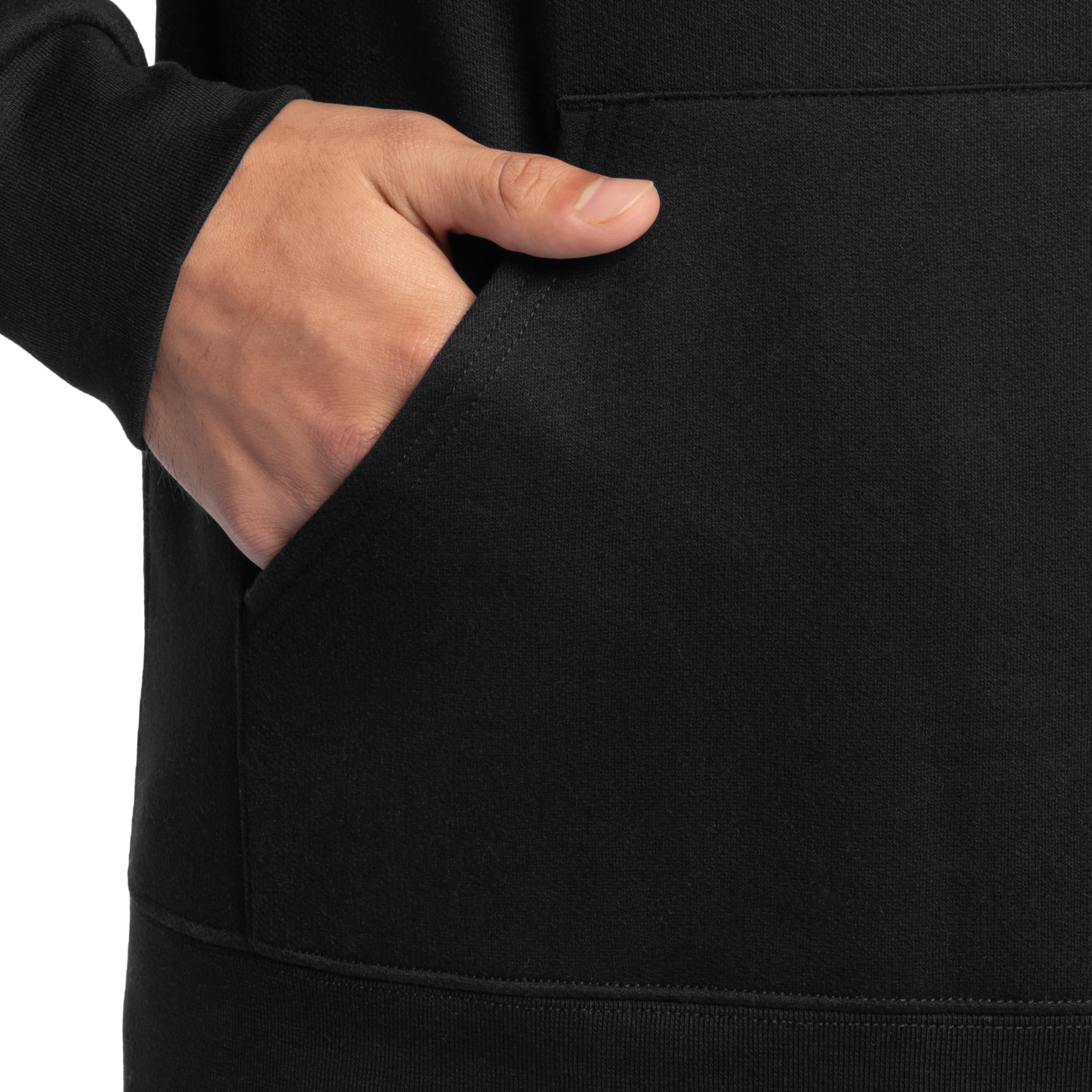 Fruit of the Loom Men's Eversoft Fleece Sweatshirts & Hoodies, Pullover-Black, X-Large