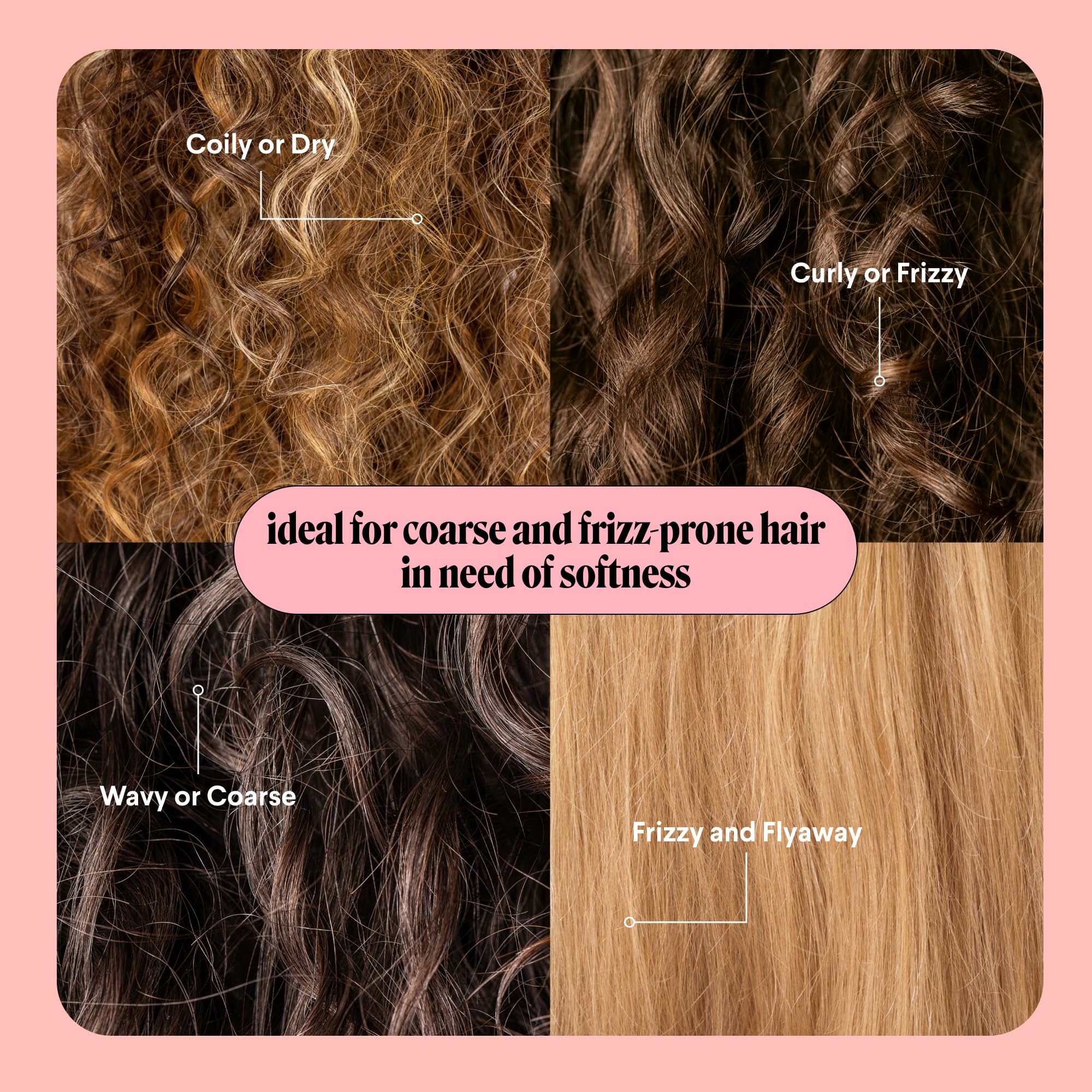 MONDAY HAIRCARE Smooth Shampoo + Conditioner Bathroom Set (2 Count) 27 oz Each For Frizzy, Coarse & Curly Hair Made with Coconut Oil, Shea Butter & Vitamin E 100% Recyclable Bottle Pink