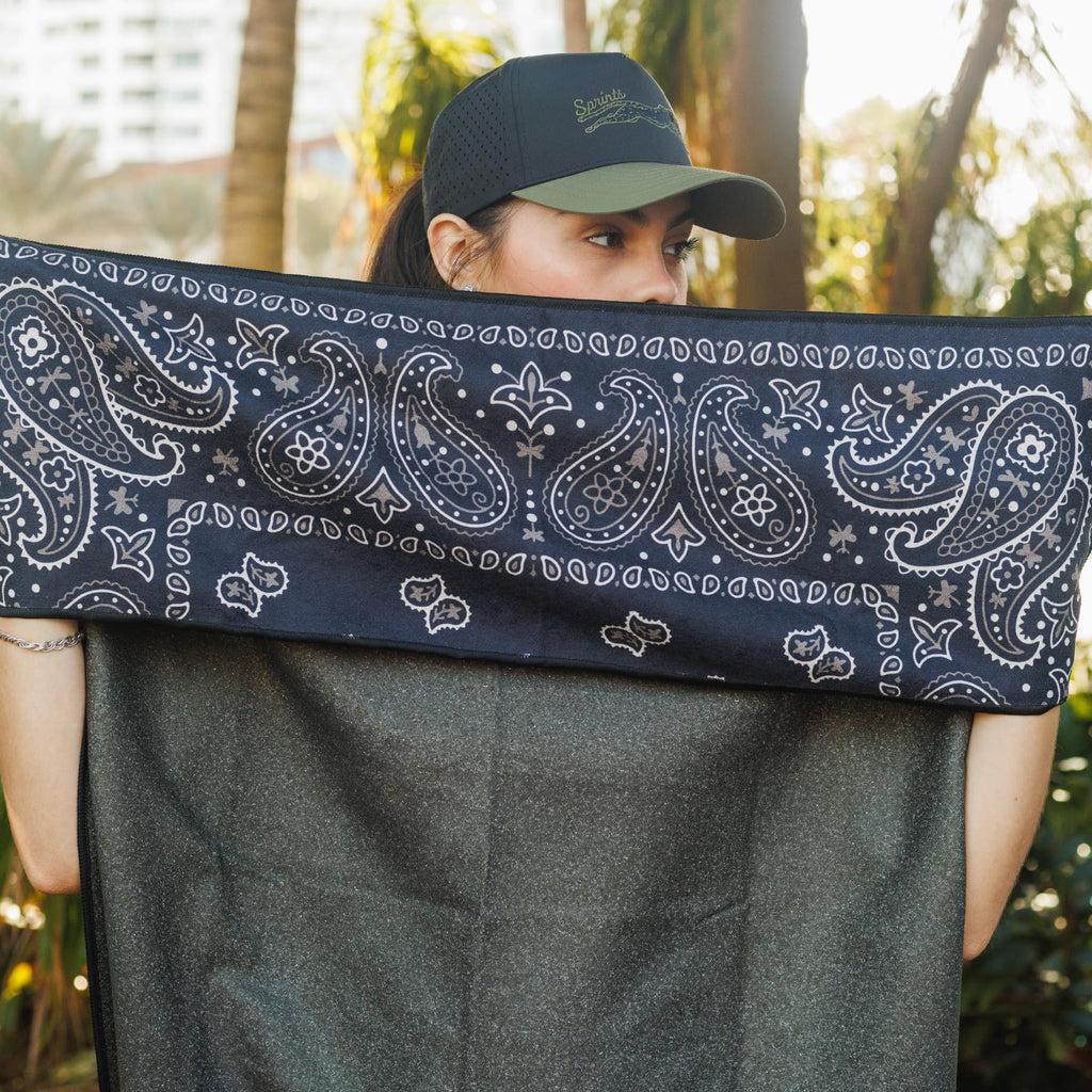Sprints Athletic Running Towel, Full-Sized, Car Seat Cover - Performance Microfiber (Paisley Probs)