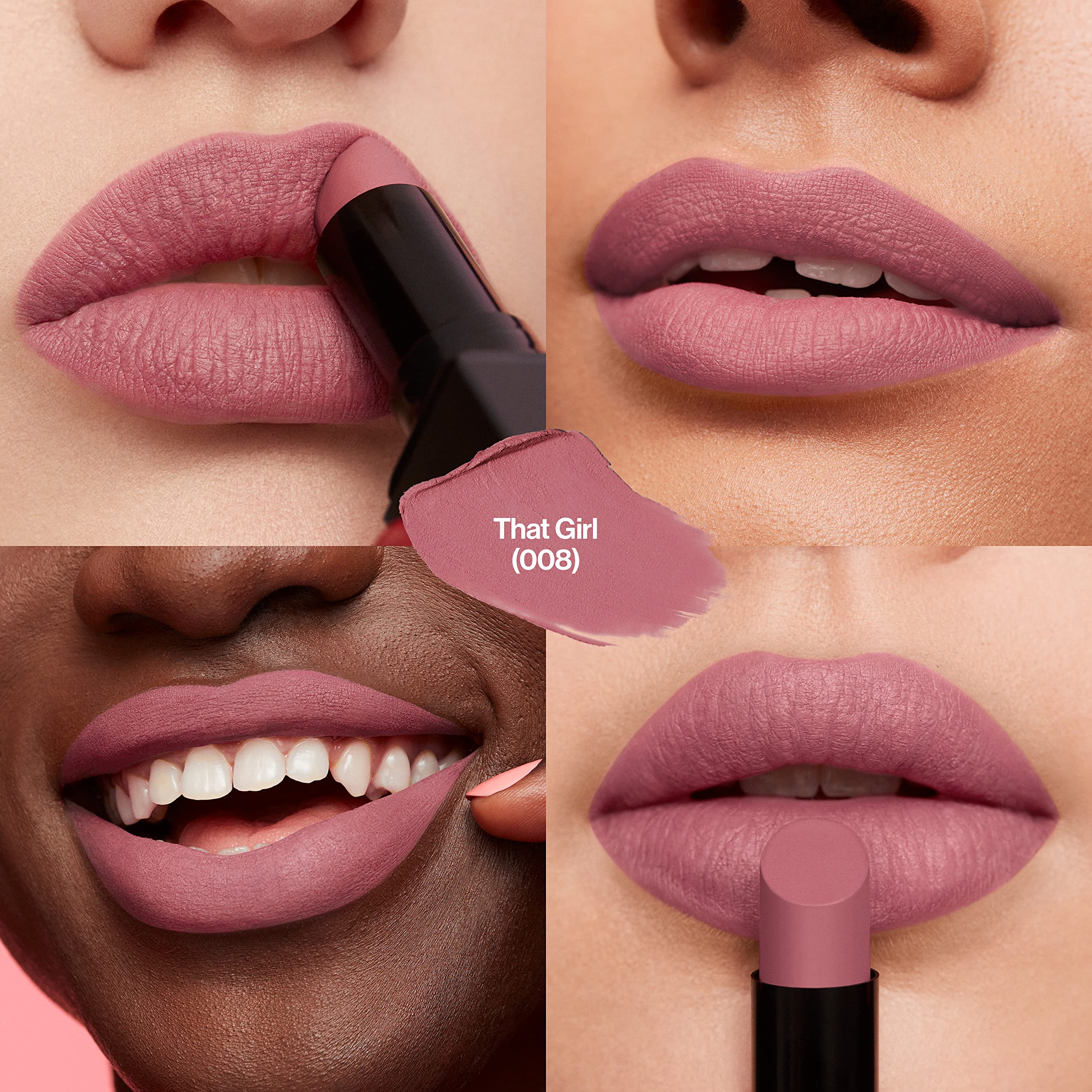 Revlon Lipstick, ColorStay Suede Ink, Built-in Primer, Infused with Vitamin E, Waterproof, Smudge-proof, Matte Color, 008 That Girl, 0.09 oz