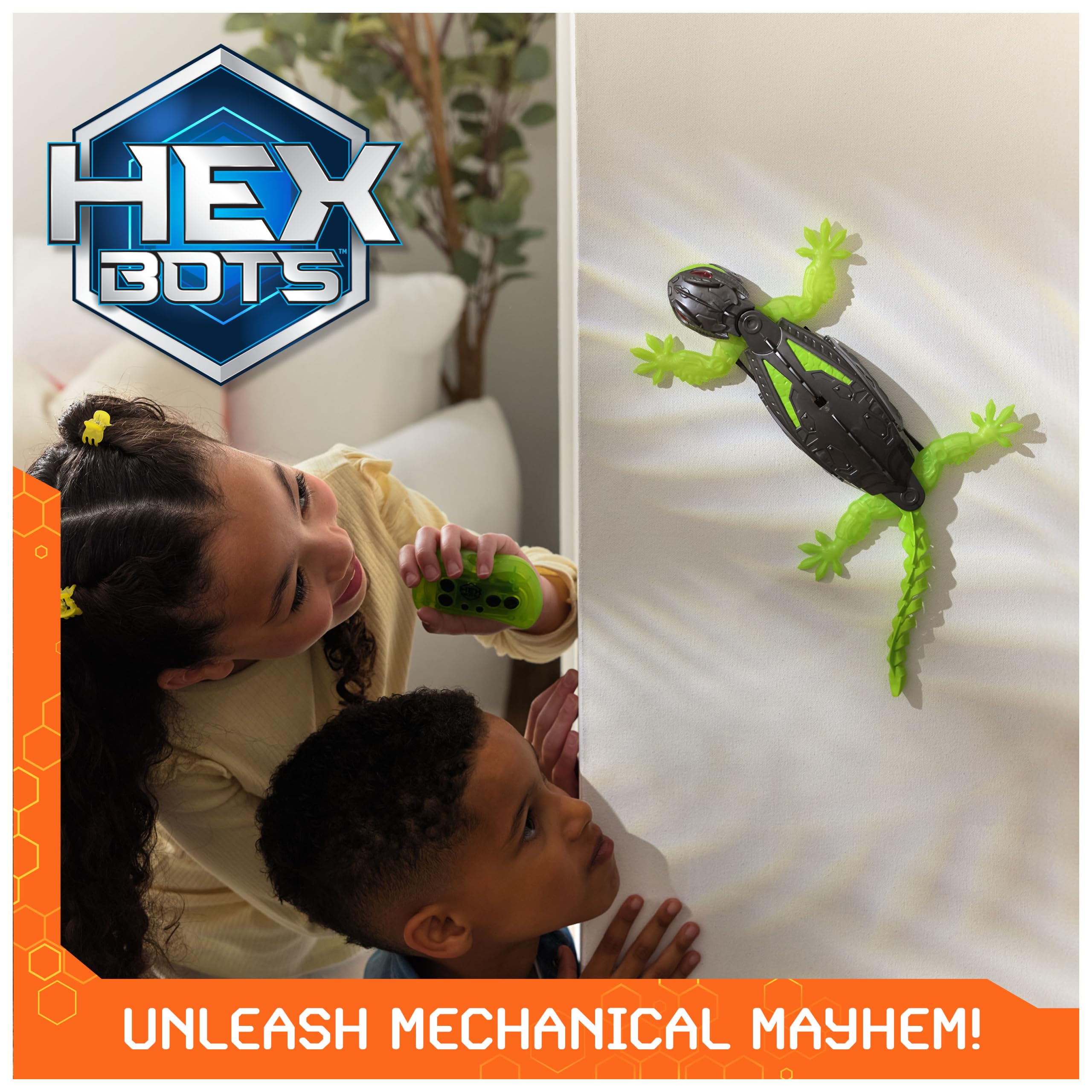 HEX BOTS Wall Crawler Gecko with Official Wall Climber Technology, Rechargeable Remote Control Robot Kids Toys, Prank Toys for Boys & Girls Ages 4 & Up