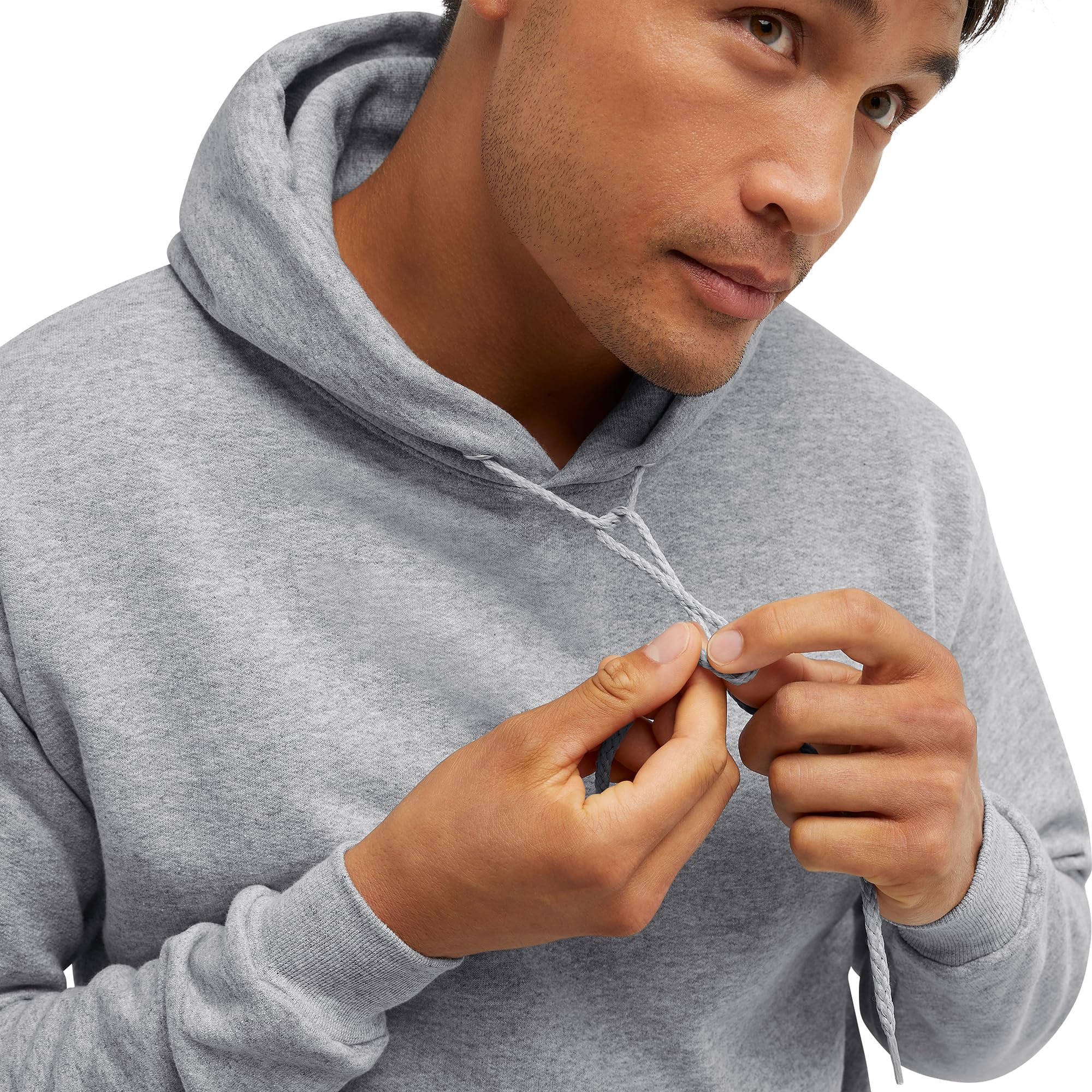 Hanes Men's Pullover EcoSmart Hooded Sweatshirt, Light Steel, Large