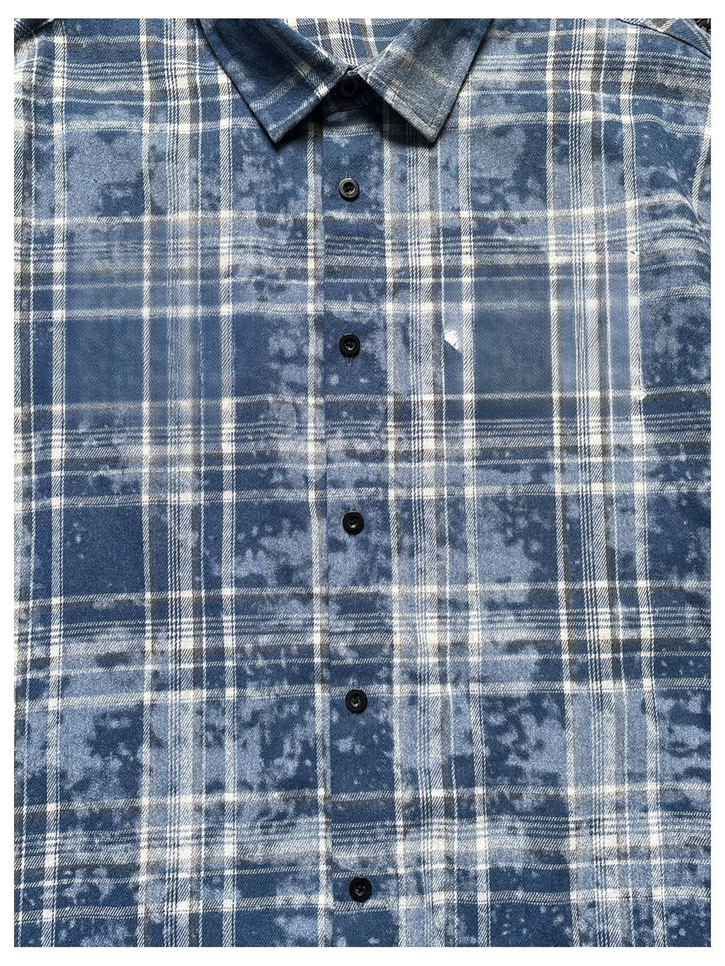 Verdusa Men's Plaid Checkered Cropped Shirt Button Up Drop Shoulder Boxy Crop Tops Streetwear Blue Multicolor Small