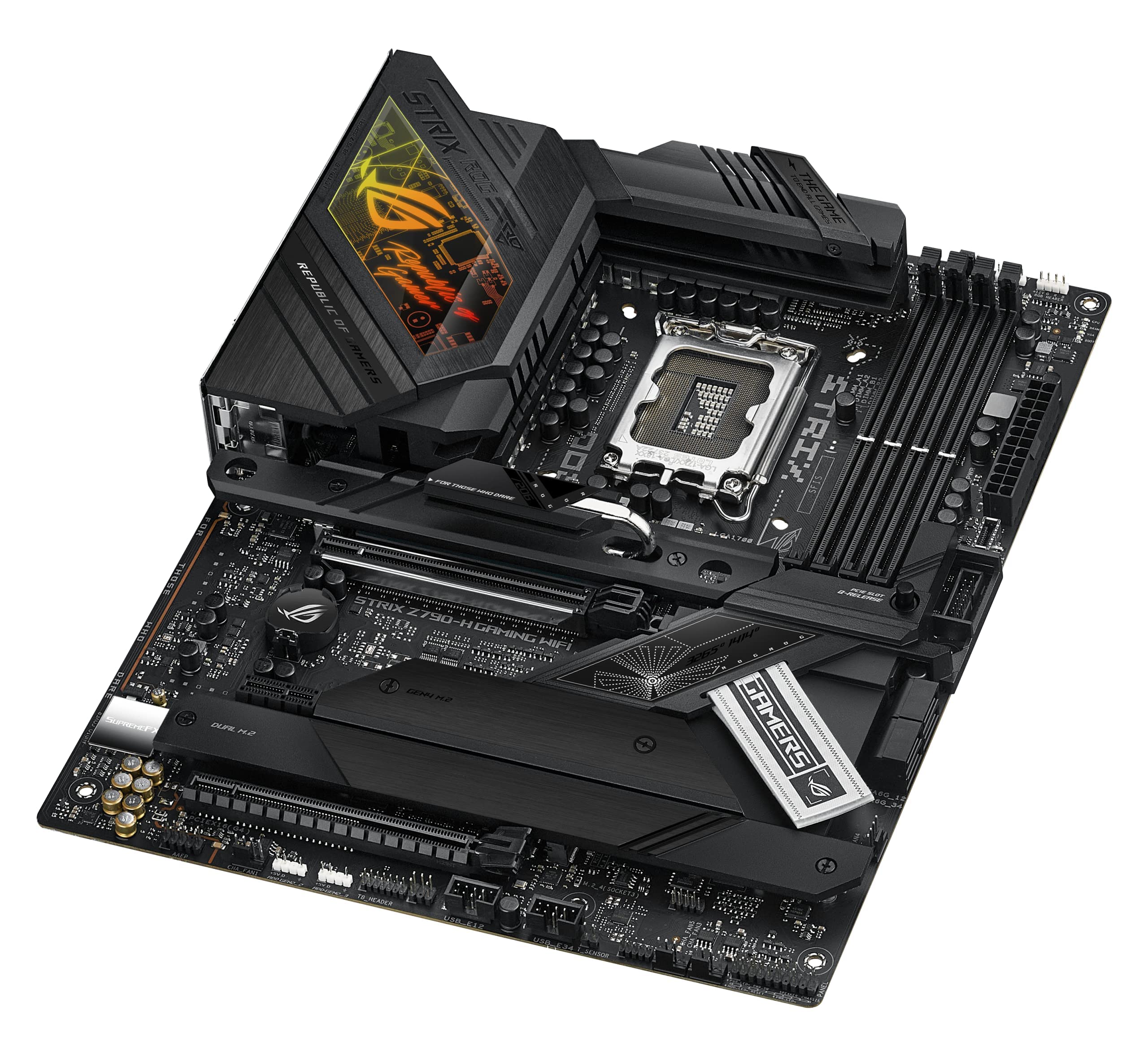 ASUS ROG STRIX Z790-H Gaming (WiFi 6E)LGA1700(Intel14th,13&12th Gen)ATX gaming motherboard(DDR5 7800 MT/s, PCIe5.0 x16 with Q-Release,4xPCIe 4.0 M.2 slots,USB 3.2 Gen 2x2 Type-C,front-panel connector)