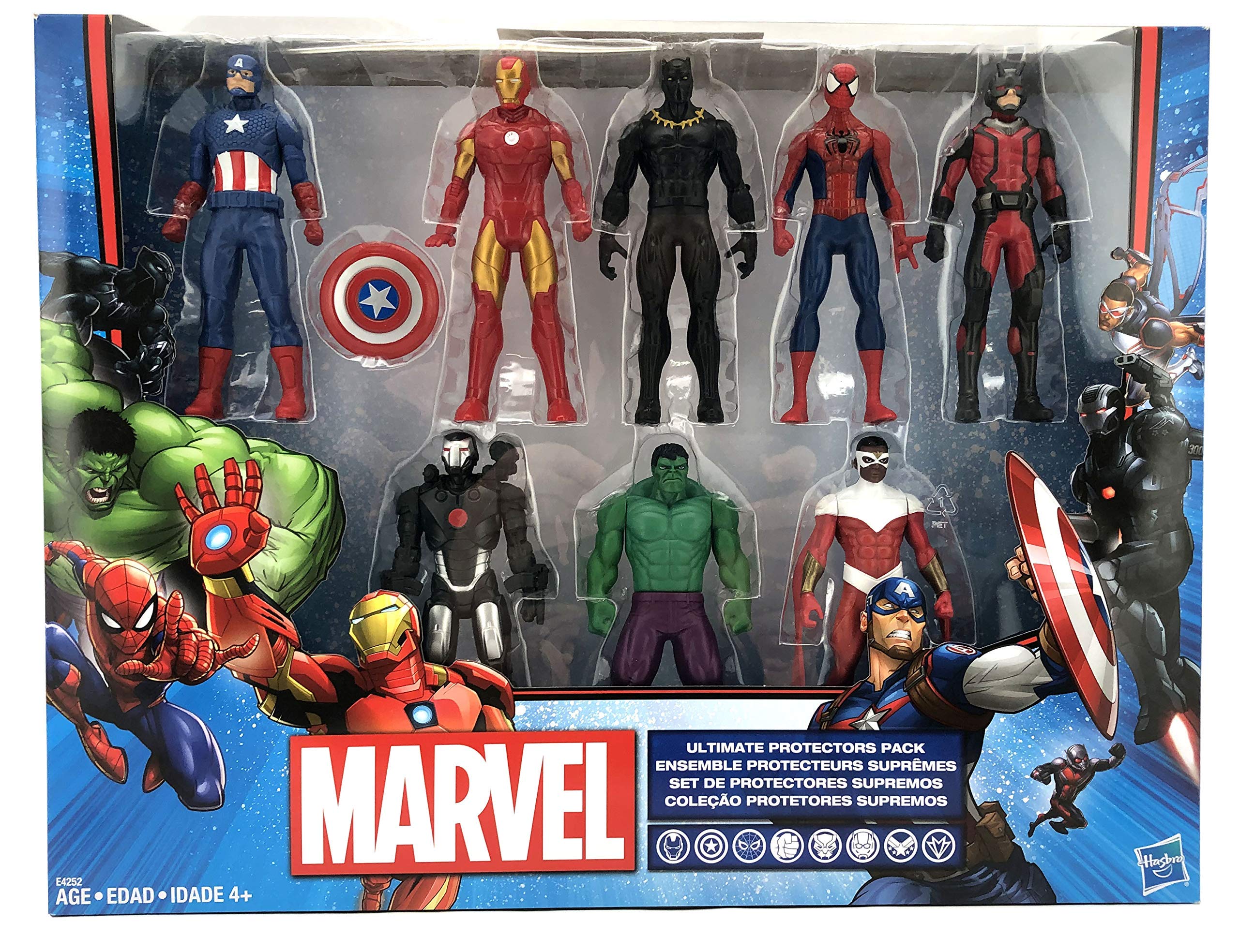 Marvel Avengers Action Figures - Iron Man, Hulk, Black Panther, Captain America, Spider Man, Ant Man, War Machine & Falcon! (8)
