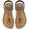 Ablanczoom Flats Sandals for Women Dressy: Casual Summer Sandals 2026 - Comfort Walking Ladies Shoes with Beaded Elastic Ankle Strap