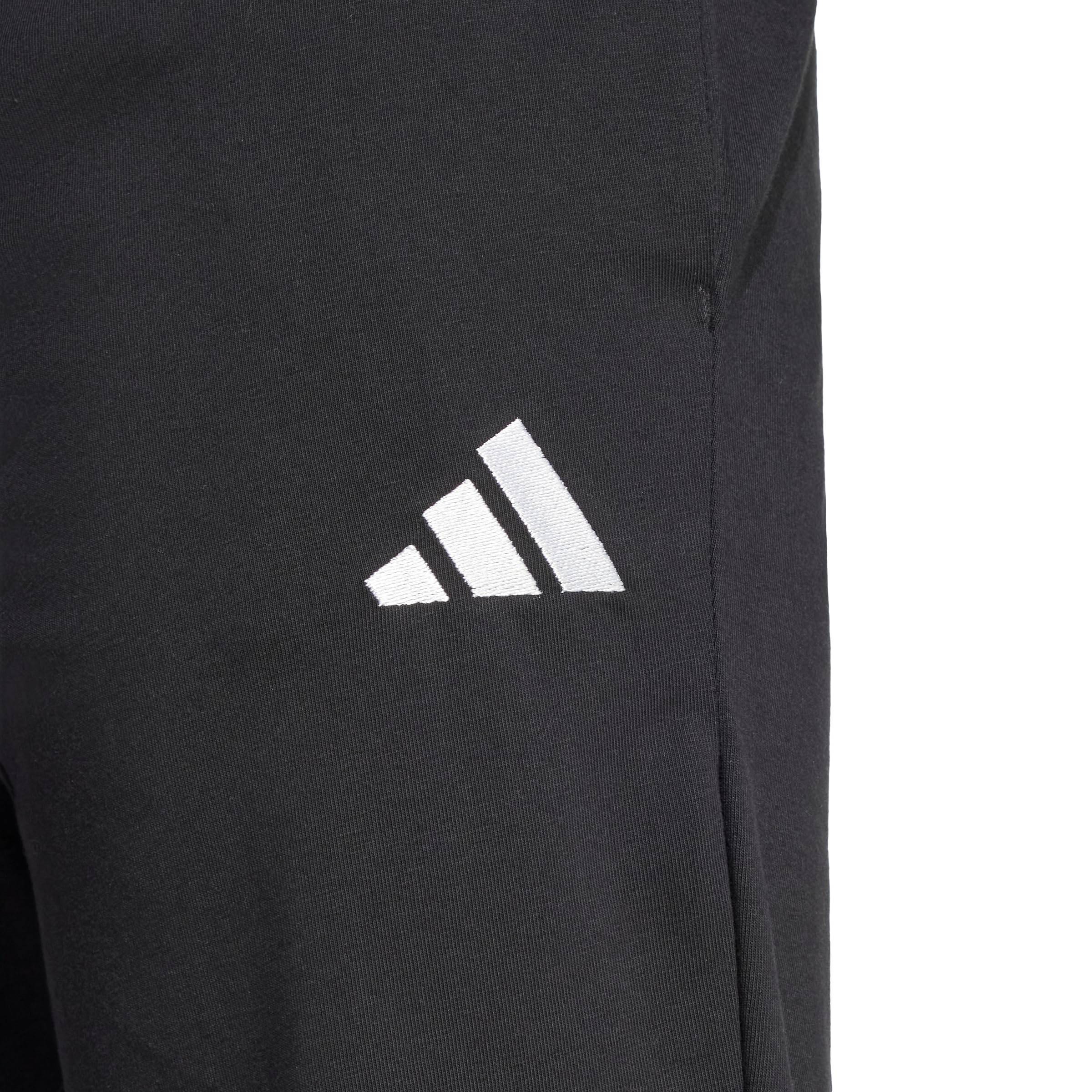 Adidas Mens Essentials Linear Single Jersey Sportswear Pants, Black/White, Large