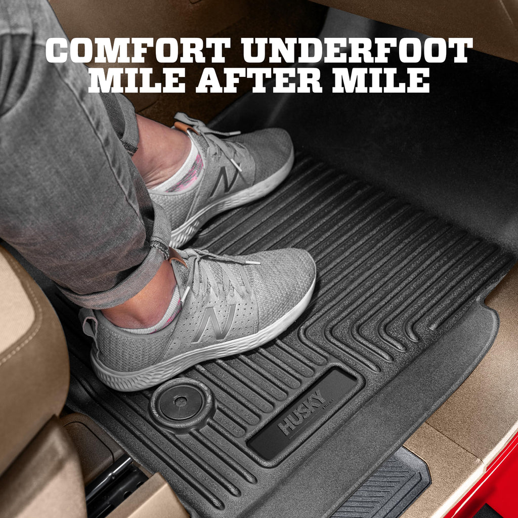 Husky Liners Weatherbeater Floor Mats | Fits 2012-2013 Toyota Tundra, CREWMAX & Double CAB ONLY | Front & 2nd Row, 3-pc Black - 99591