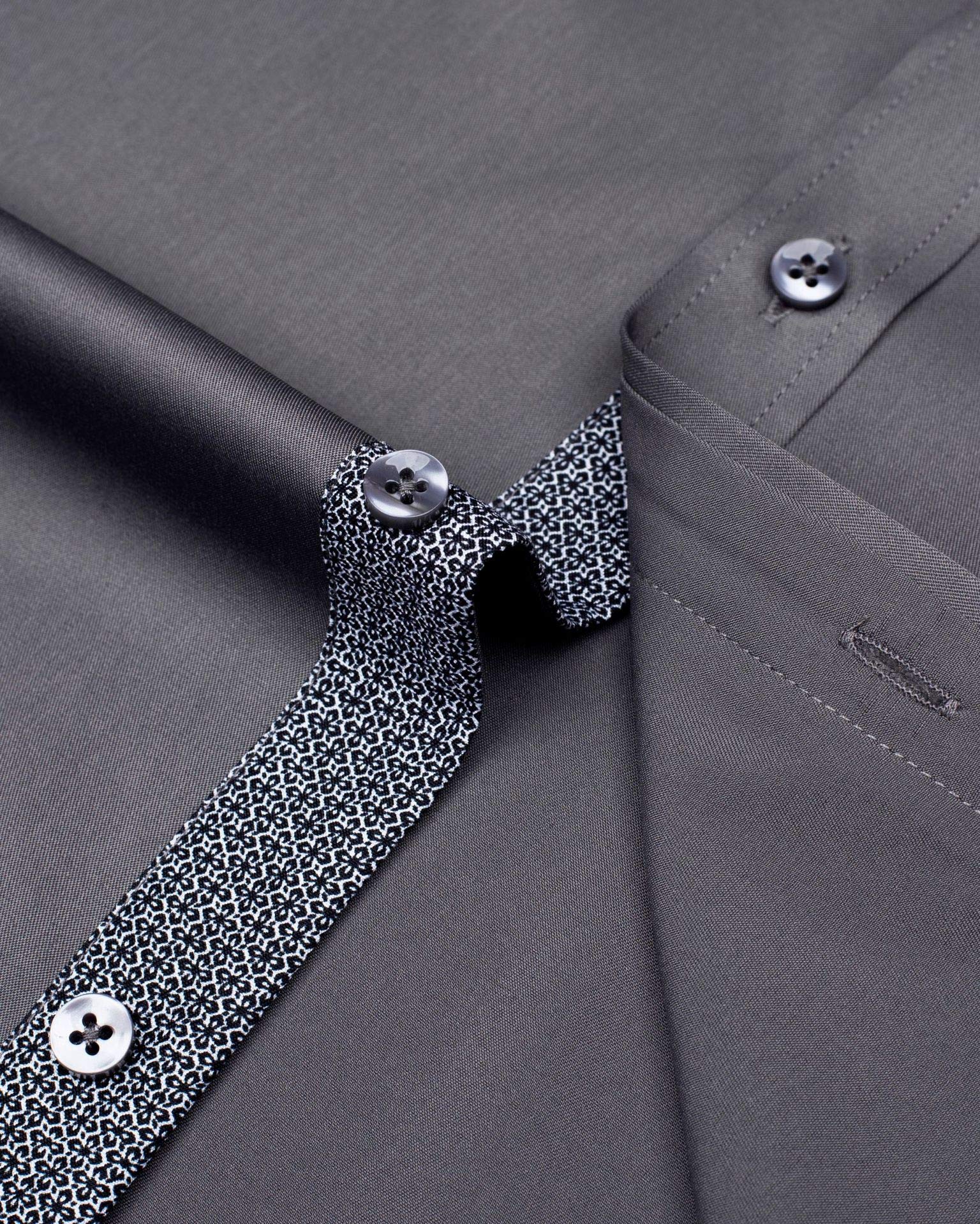 J.VER Mens Dress Shirts Stretch Wrinkle Free Button Down Shirt Casual Long Sleeve Business Formal Stylish Tops Grey Small