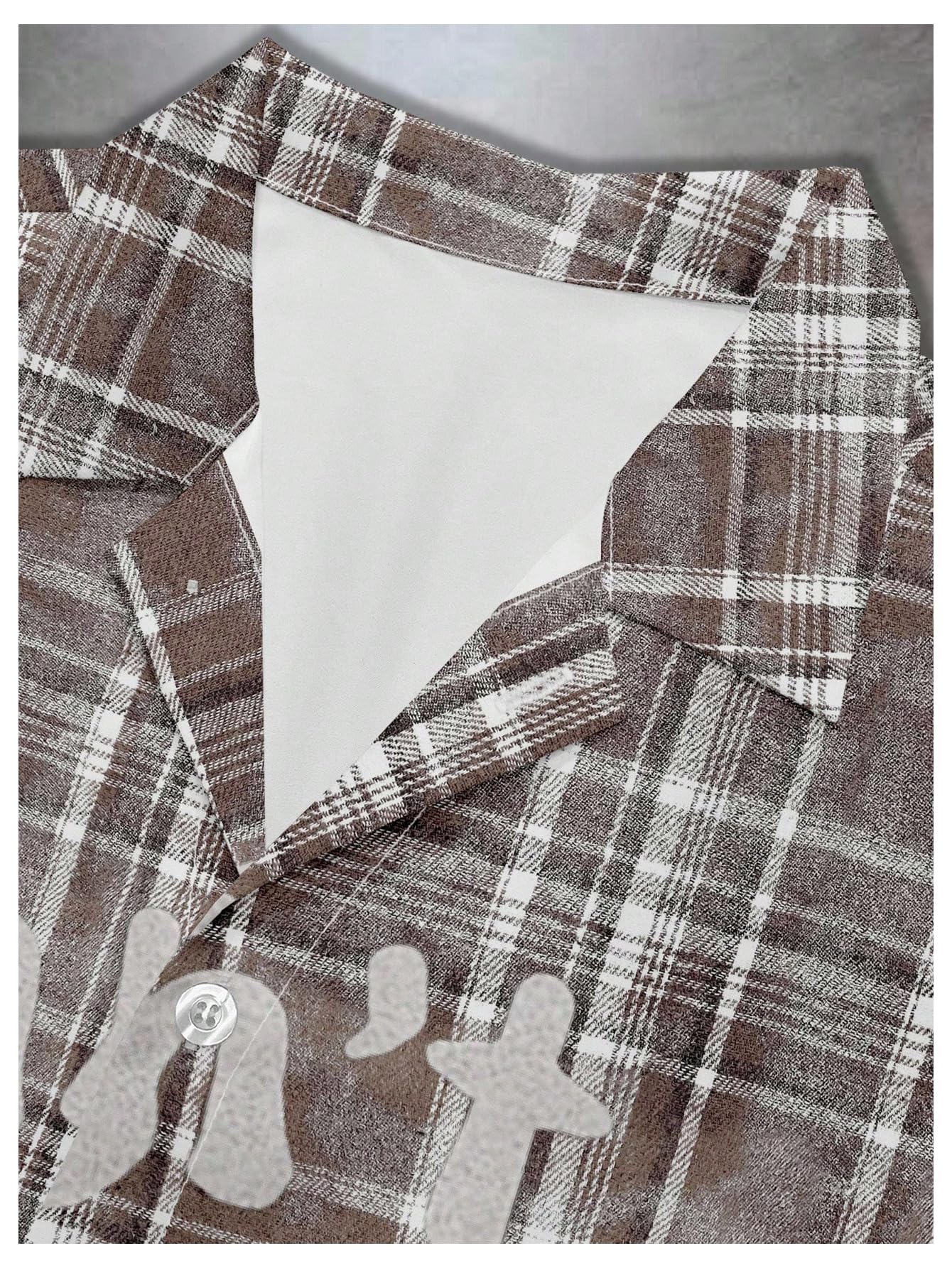 GORGLITTER Men's Striped Boxy Copped Shirt Pocket Patched Button Up Short Sleeve Baggy Cropped Tops Multicolor Large