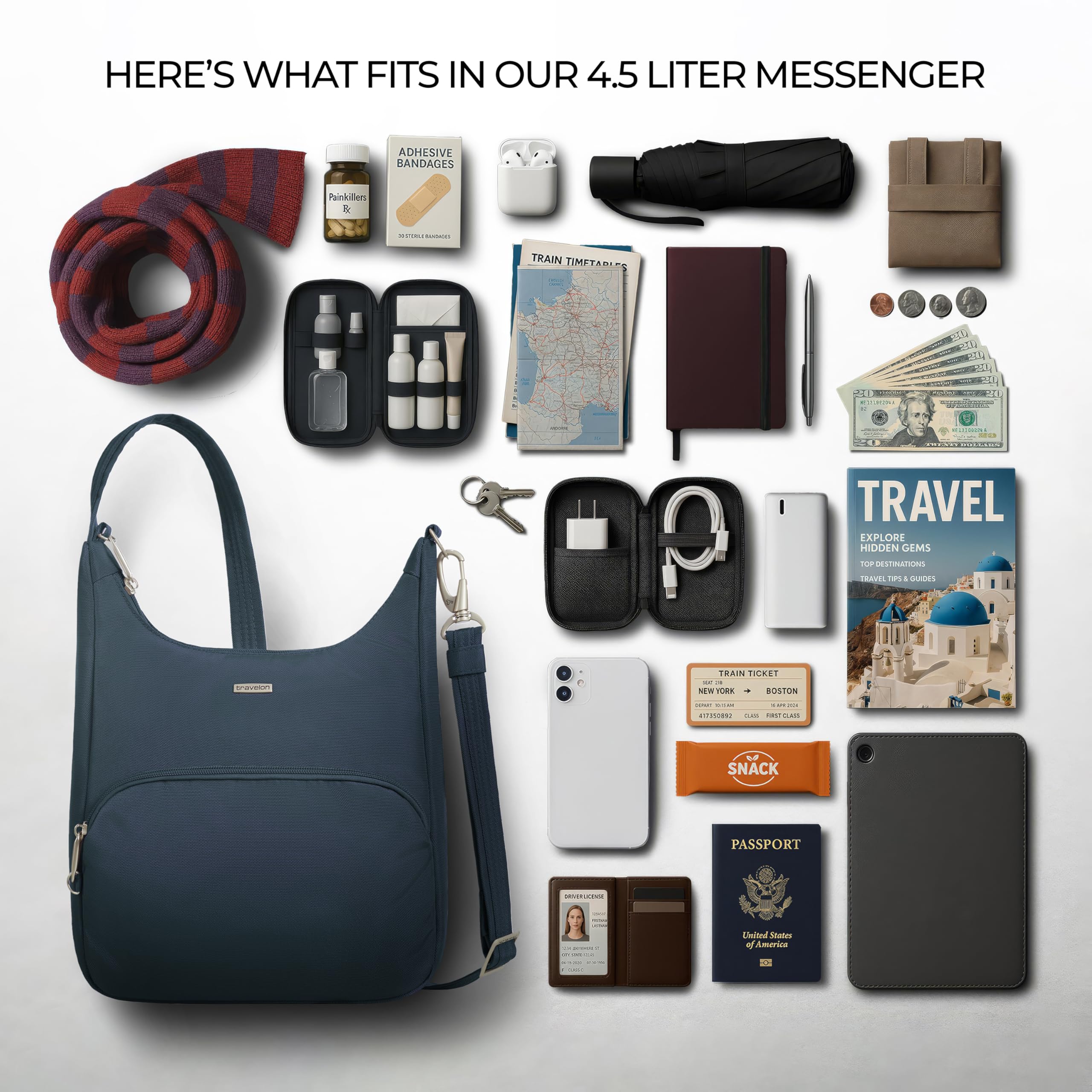 Travelon Anti-Theft Classic Essential Messenger Bag