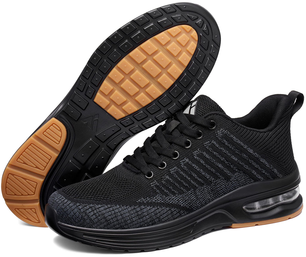 Mishansha Running Shoes for Men Sneakers Air Cushion Walking Shoes Comfortable Tennis Shoes Breathable Trail Running Shoes Black US 8