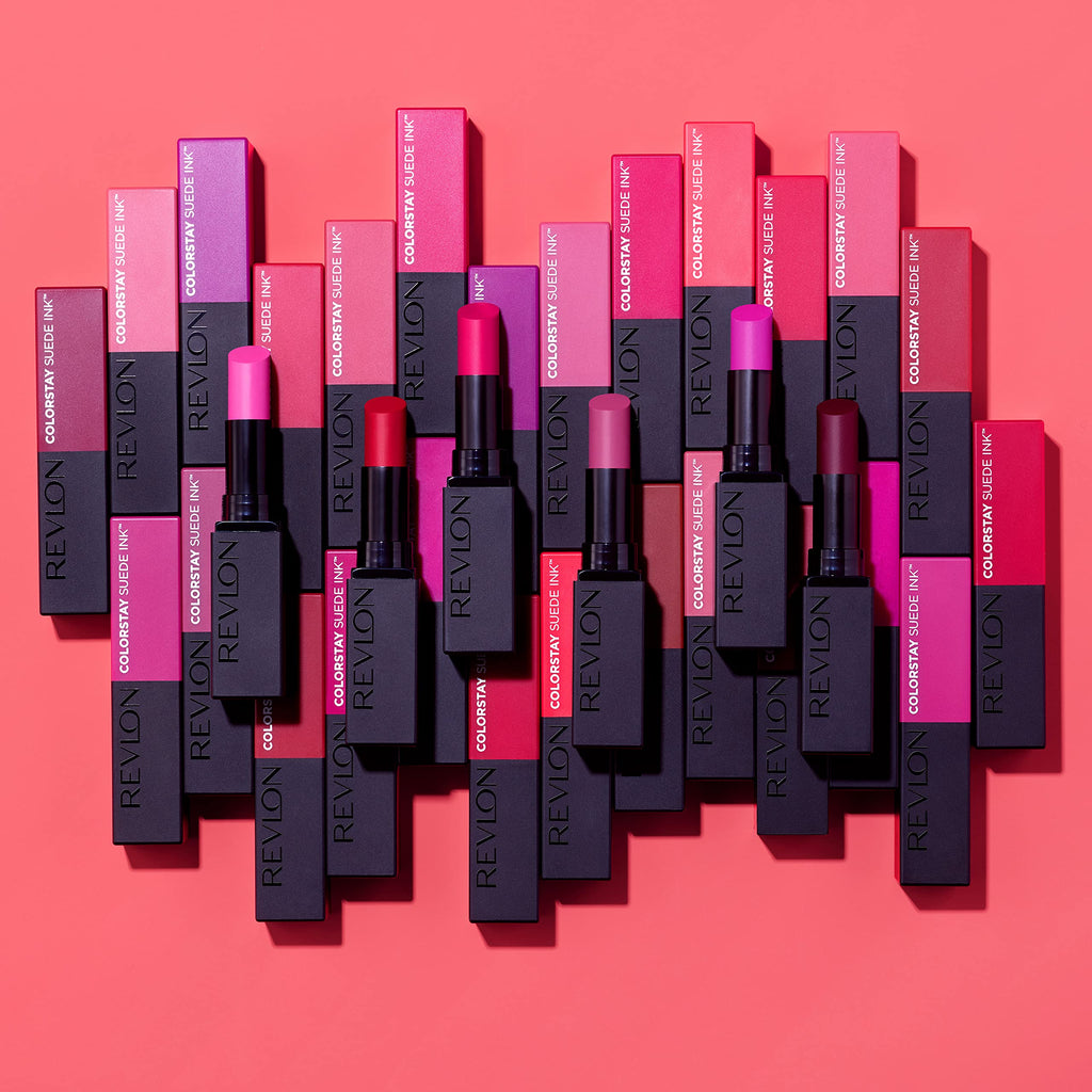 Revlon Lipstick, ColorStay Suede Ink, Built-in Primer, Infused with Vitamin E, Waterproof, Smudge-proof, Matte Color, 008 That Girl, 0.09 oz