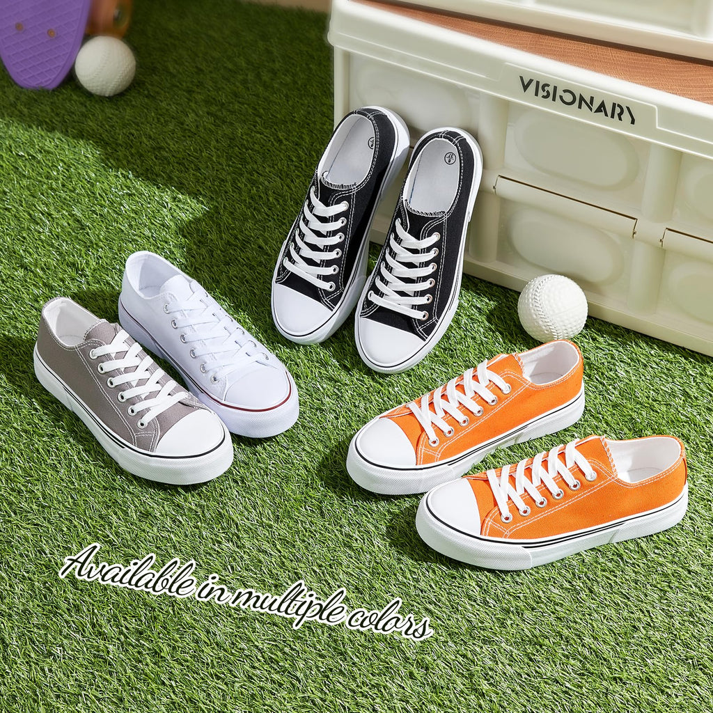 Adokoo Canvas Tennis Shoes for Women Low Top Casual White Black Sneakers for Women Lace Up Fashion Comfortable Walking Shoes (Grey,8.5)