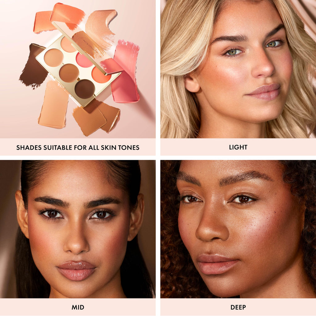 ICONIC LONDON Multi-Use Cream Blush, Bronze and Highlight Palette | Cruelty-Free, Vegan Makeup
