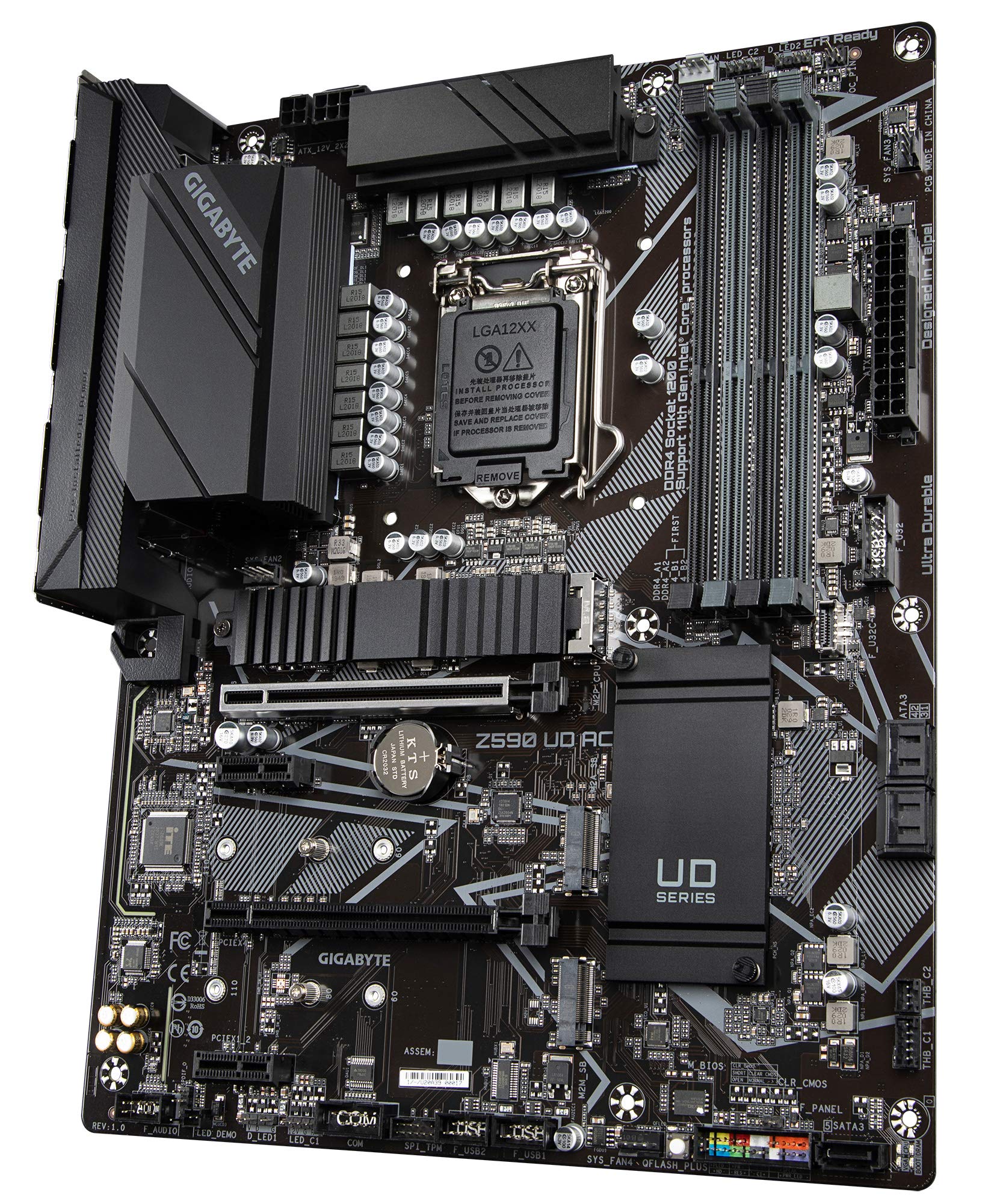 GIGABYTE Z590 UD AC (LGA 1200/ Intel Z590/ ATX/ Triple M.2/ PCIe 4.0/ USB 3.2 Gen 2/ Intel Wireless-AC/ 2.5GbE LAN/ Motherboard)