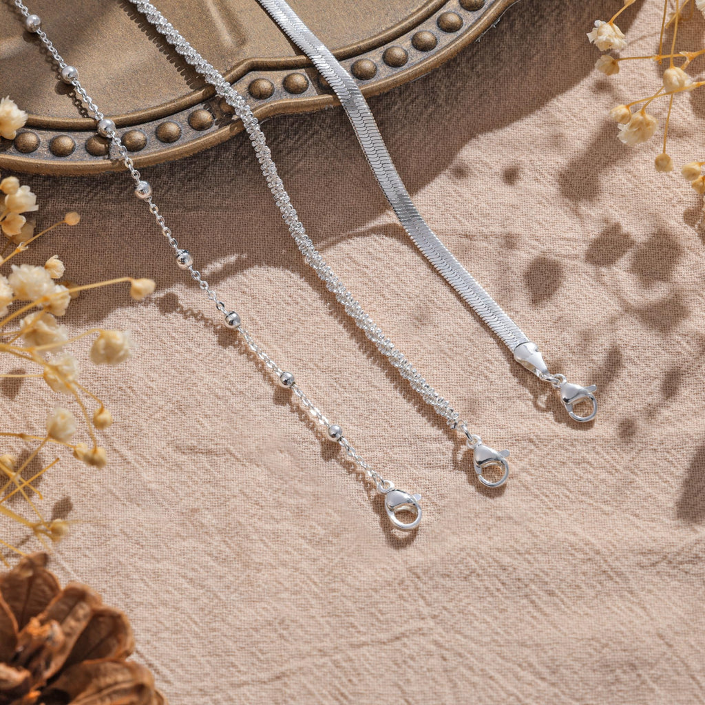 Silver Plated Layered Bracelets Bracelets Set for Women Silver Dainty Link Chain Bracelet Stackable Jewelry Gifts for Women