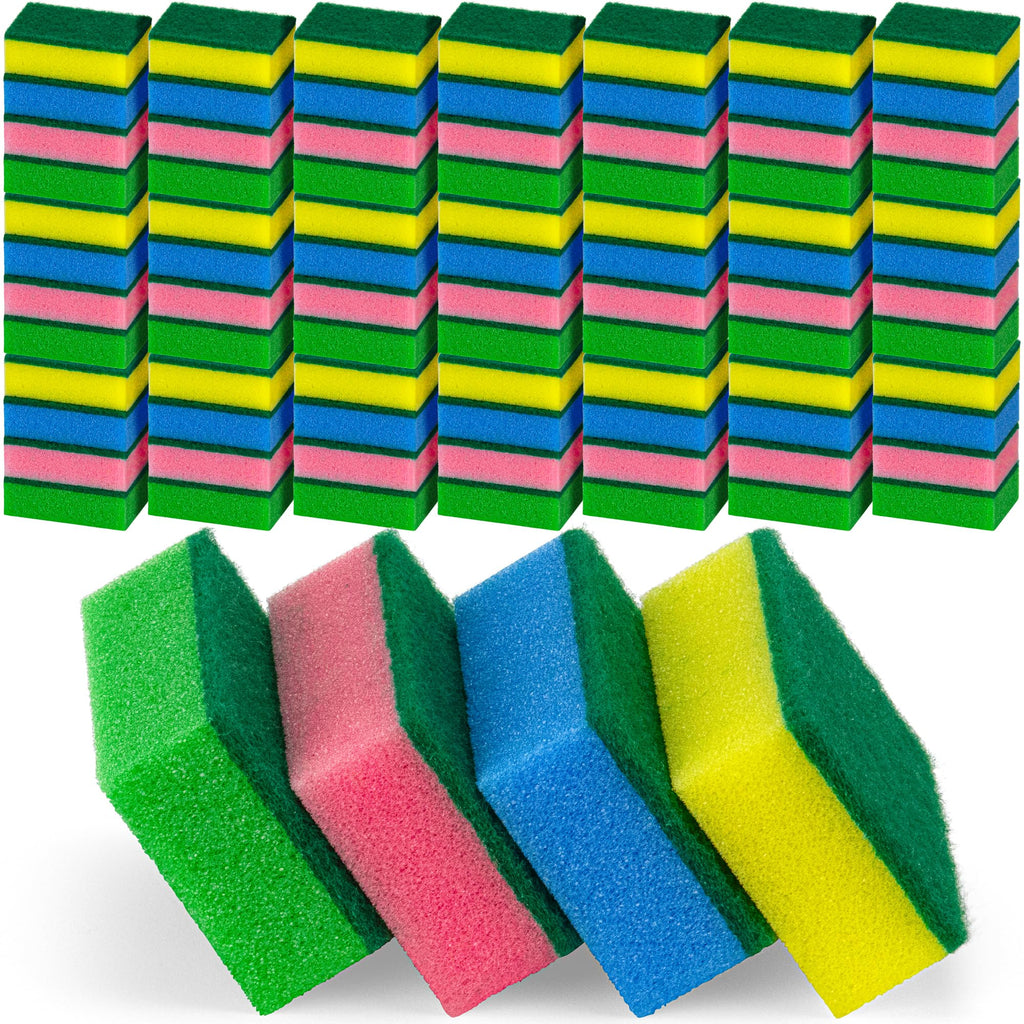DecorRack 80 Kitchen Sponges, Heavy Duty Dish Sponges, Household Cleaning, Bathroom, Car Wash - Bulk Pack, Multicolor (Pack of 80)