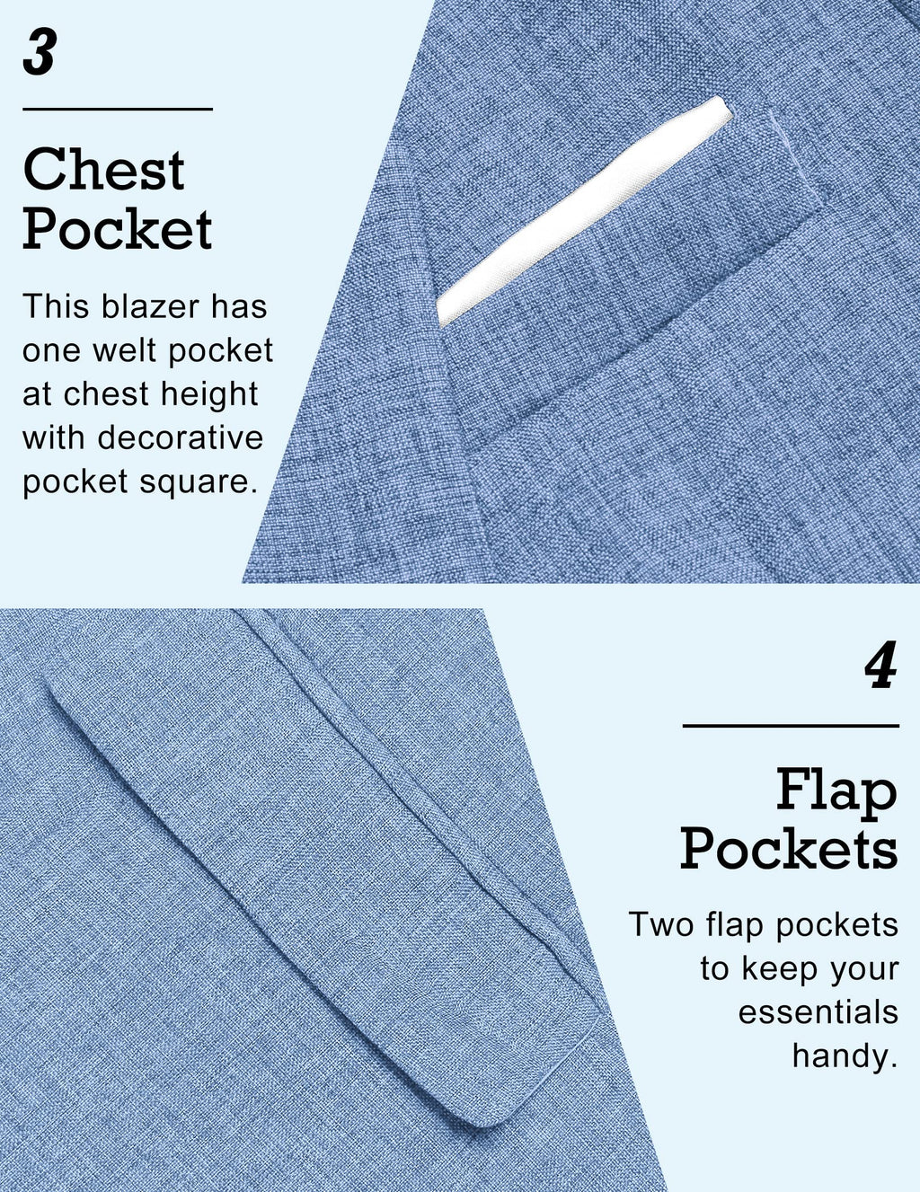 COOFANDY Men's Blazer Casual Sport Coats Slim Fit One Button Suit Jacket Lightweight Sports Jacket (Sky Blue,X-Large)
