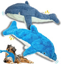 Crinkle Dog Toy – No stuffing Squeaky Dog Toy for Small, Medium & Large Breeds, Interactive Tough Toy Set - Ideal for Chewing, Teething & Fetch, Durable Pet-Safe Materials - Soft Blue Plush, Large