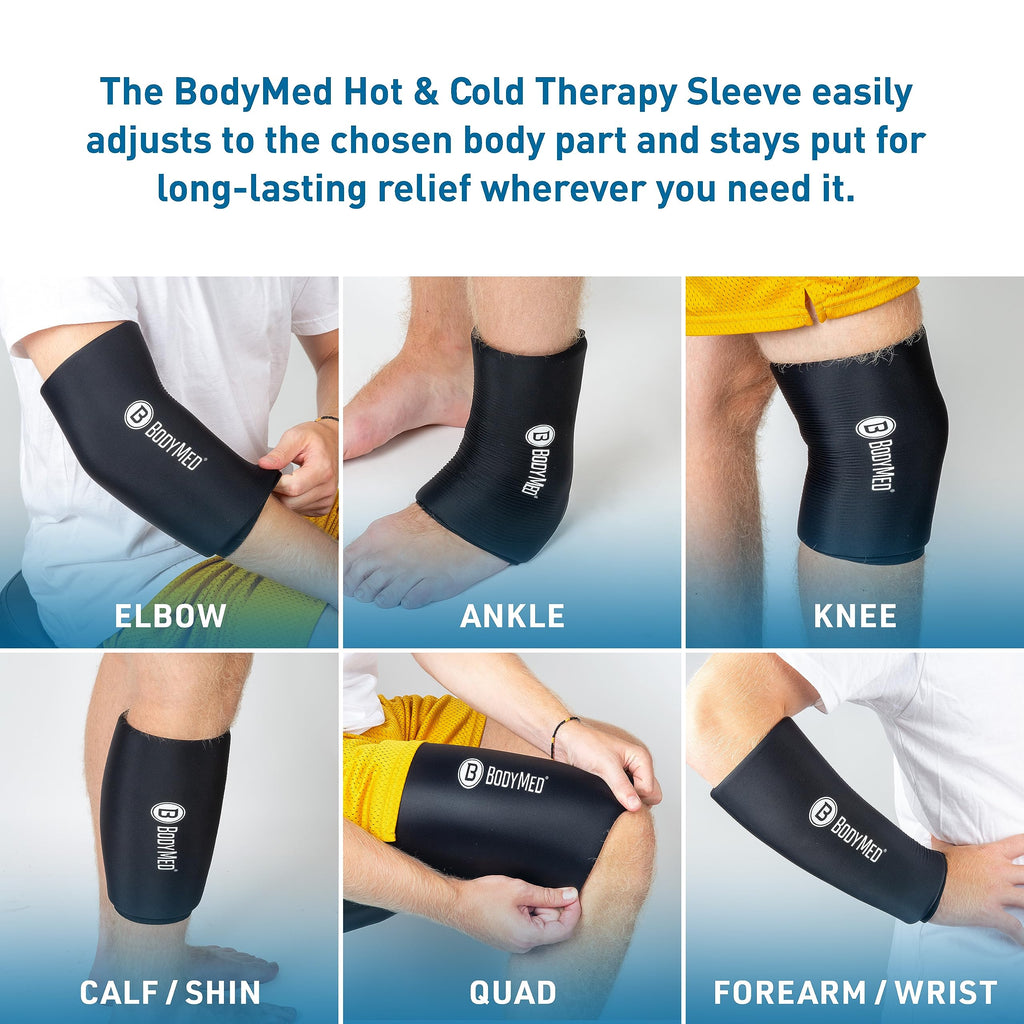 BodyMed 360° Hot & Cold Sleeve for Knee, Elbow, Ankle, Wrist Discomfort Relief – Flexible, Reusable Gel Ice Pack Compression Therapy for Sprains, Arthritis, Tendonitis - Small