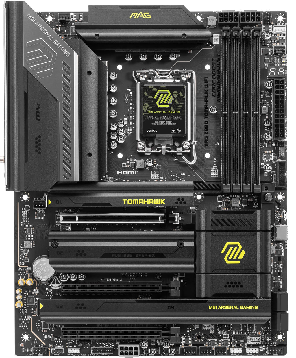 MSI MAG Z890 Tomahawk WiFi Gaming Motherboard (LGA 1851, Intel Z890 Chipset, DDR5, PCIe 5.0, Wi-Fi 7, Bluetooth 5.4, USB Type-C, ATX) (Renewed)