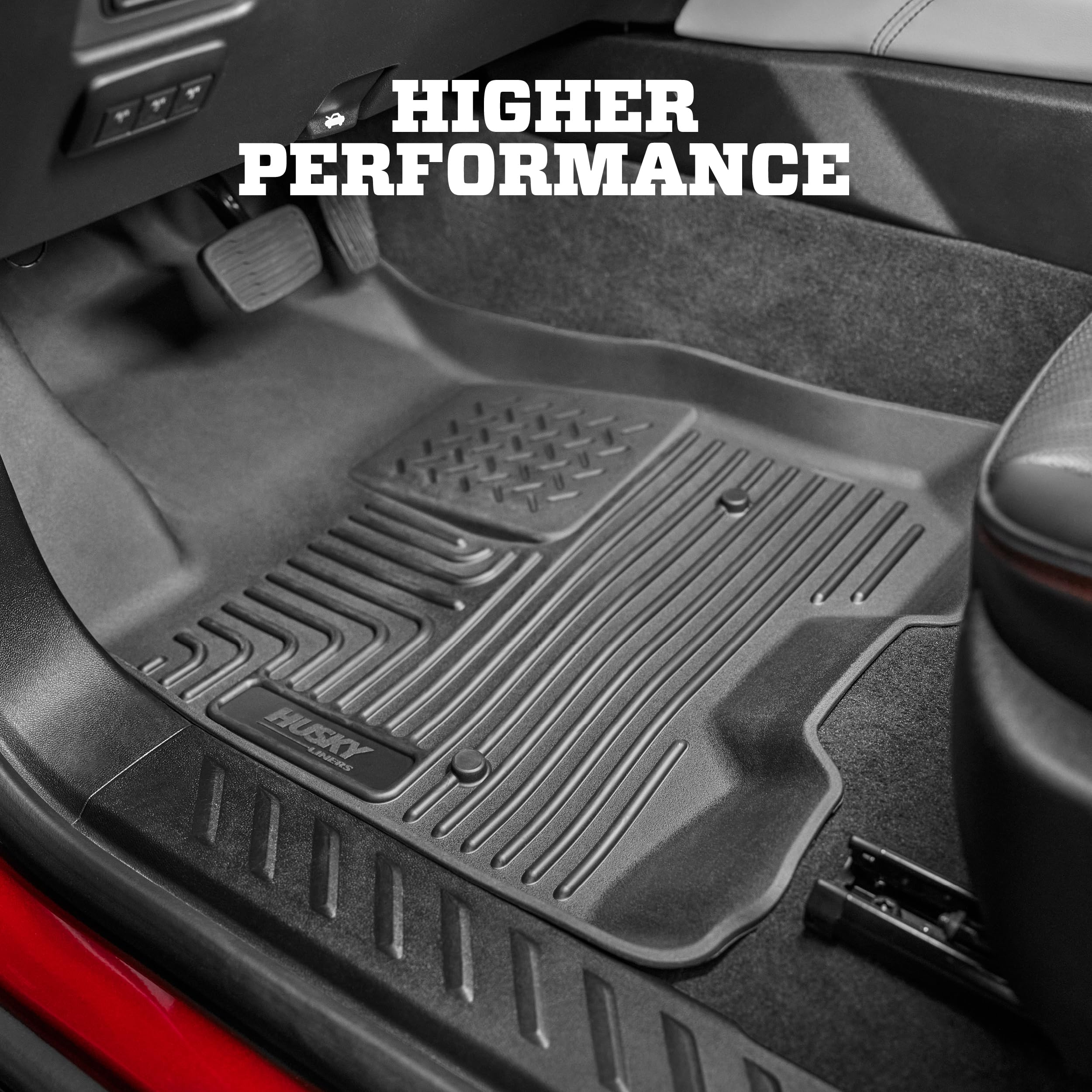 Husky Liners Weatherbeater Floor Mats | Fits 2007 - 2013 Chevrolet Silverado & GMC Sierra 1500; 2007-2014 Silverado/Sierra 2500/3500 Crew Cab (Footwell Coverage) | Front & 2nd Row, 3-pc Black - 98201