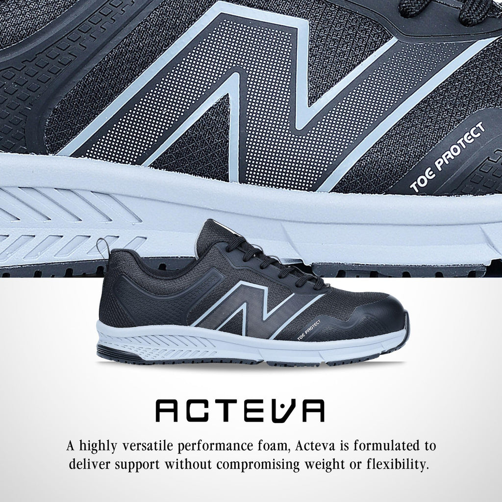 New Balance Evolve Aluminum Alloy Toe Men’s Industrial Work Shoes, Black/Grey, Size 13, Wide, Comfortable & Light Work Shoes for Men, Electric Hazard, Slip Resistant