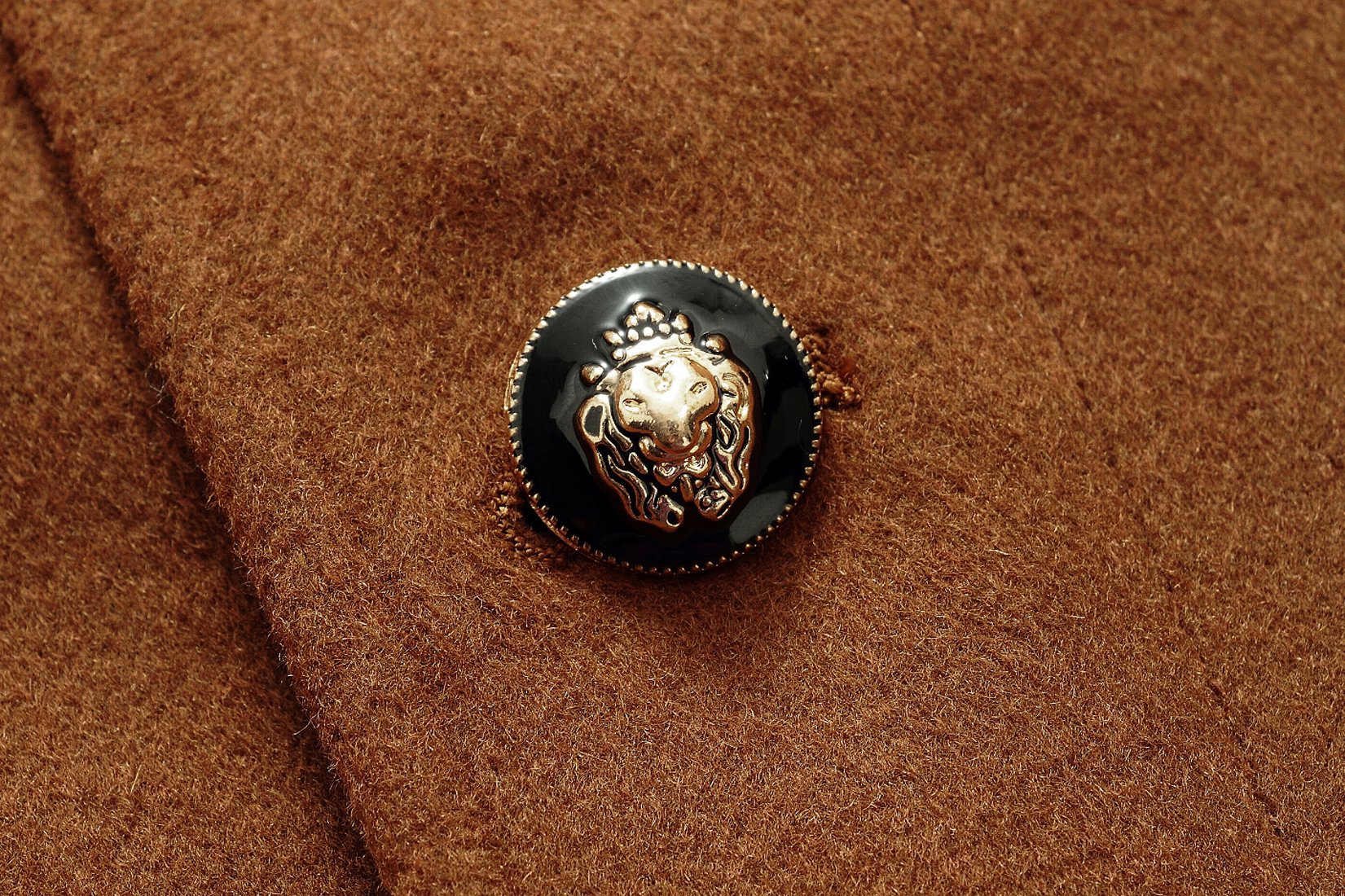 chouyatou Men's Gentle Band Collar Single Breasted Wool Blend Pea Coat (10Brown, Small)
