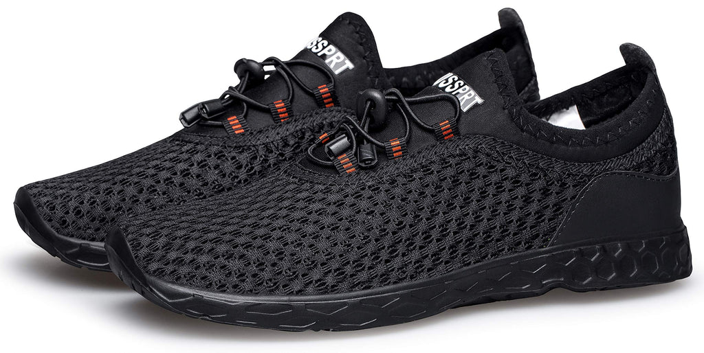 DOUSSPRT Men's Water Shoes Quick Drying Sports Aqua Shoes AllBlack Size 12