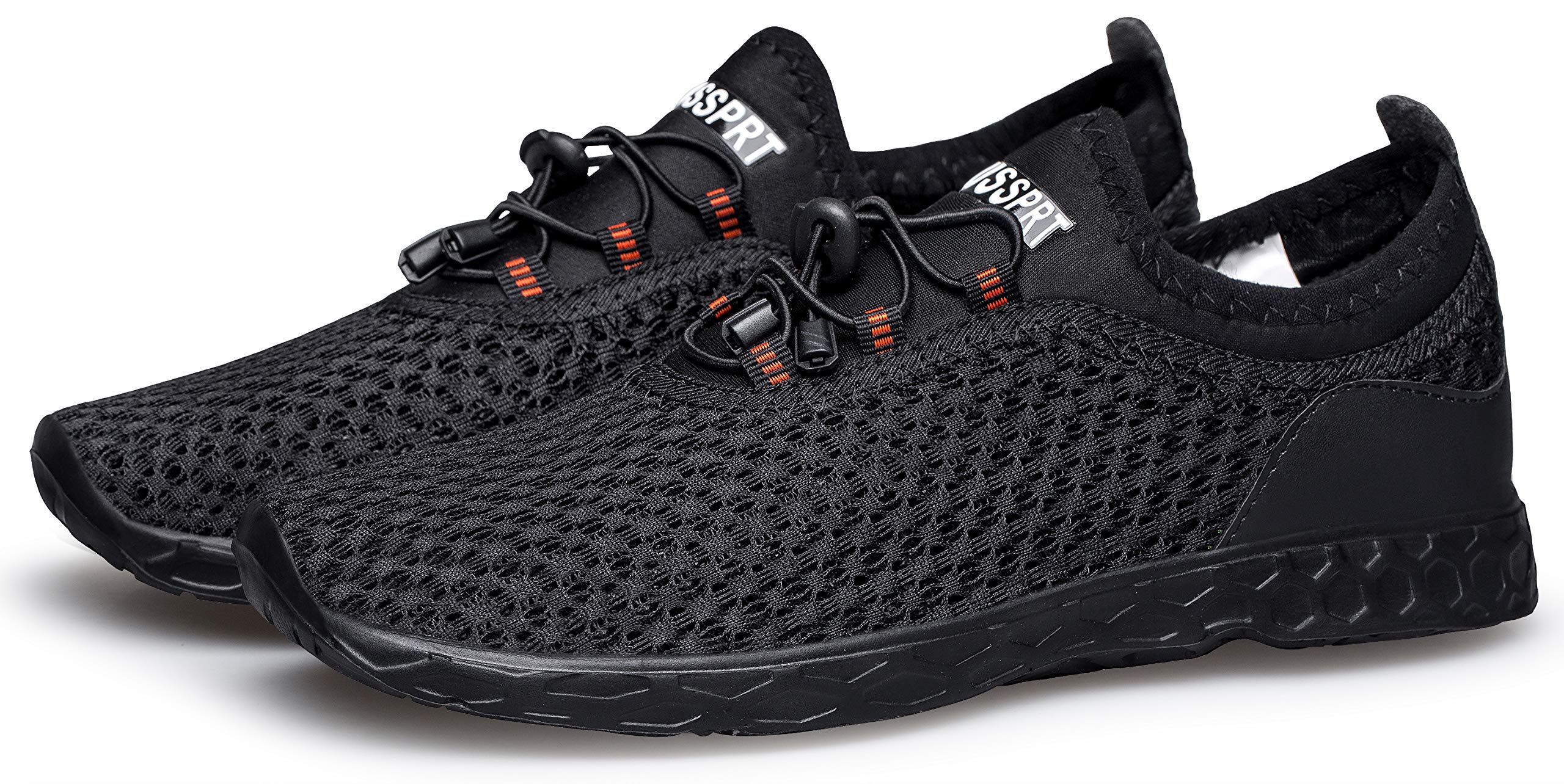 DOUSSPRT Men's Water Shoes Quick Drying Sports Aqua Shoes AllBlack Size 10