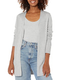 Amazon Essentials Women's Lightweight Long Sleeve Open-Front Cardigan Sweater (Available in Plus Size), Light Grey Heather, Medium