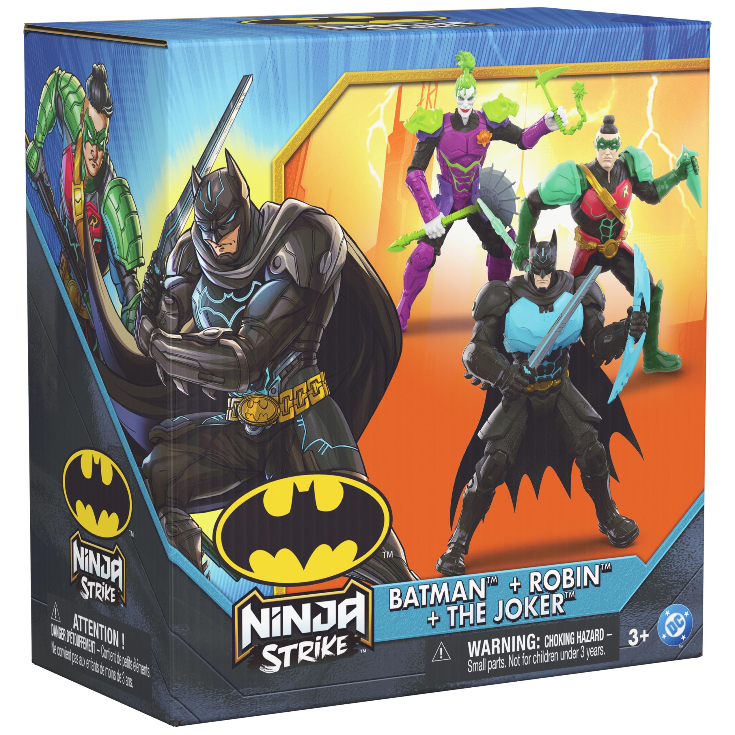 DC Comics, Batman Ninja Strike 6" 3-Pack Battle Set Action Figures with Pop-Out Ninja Accessories, Super Hero Kids Toys for Boys and Girls Ages 3 & Up