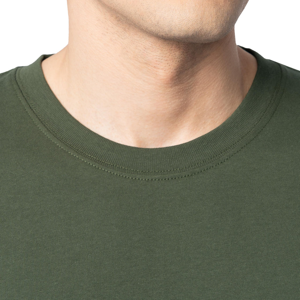 Fruit of the Loom Men's Eversoft Cotton T-Shirts (S-4XL), Crew-2 Pack-Military Green, 4X-Large