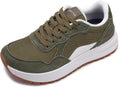 WHITIN Women's Wide Width Walking Shoes Retro-Inspired Suede Sneakers Size 8.5 Cushioning Cross Jogging Fashion Comfortable Green 39