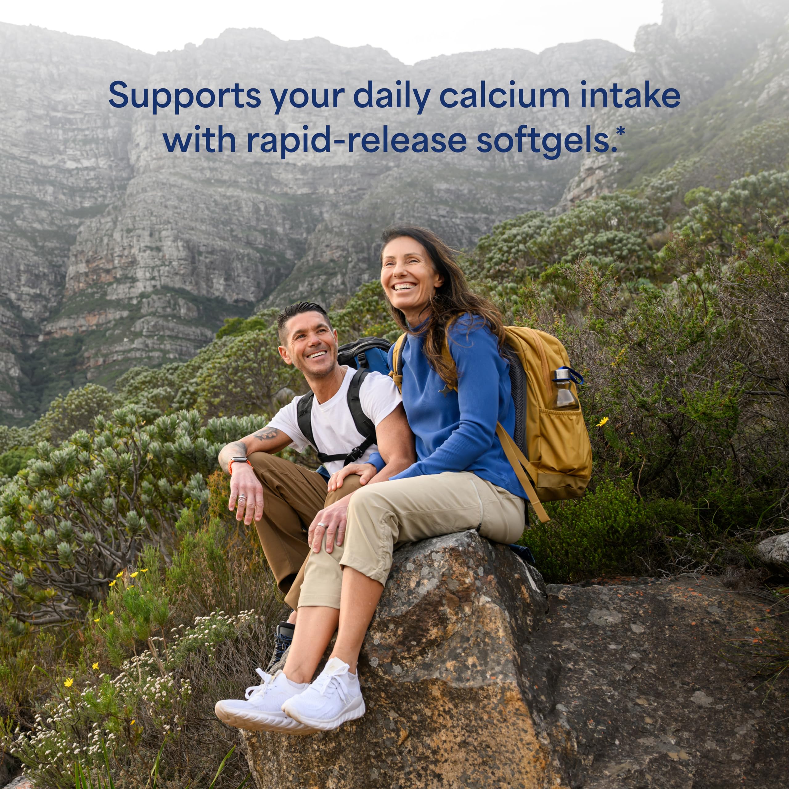 Puritan's Pride Absorbable Calcium 1200 mg Plus Vitamin D3 25mcg 1000 IU with Bone-Active™, 200 Rapid Release Softgels