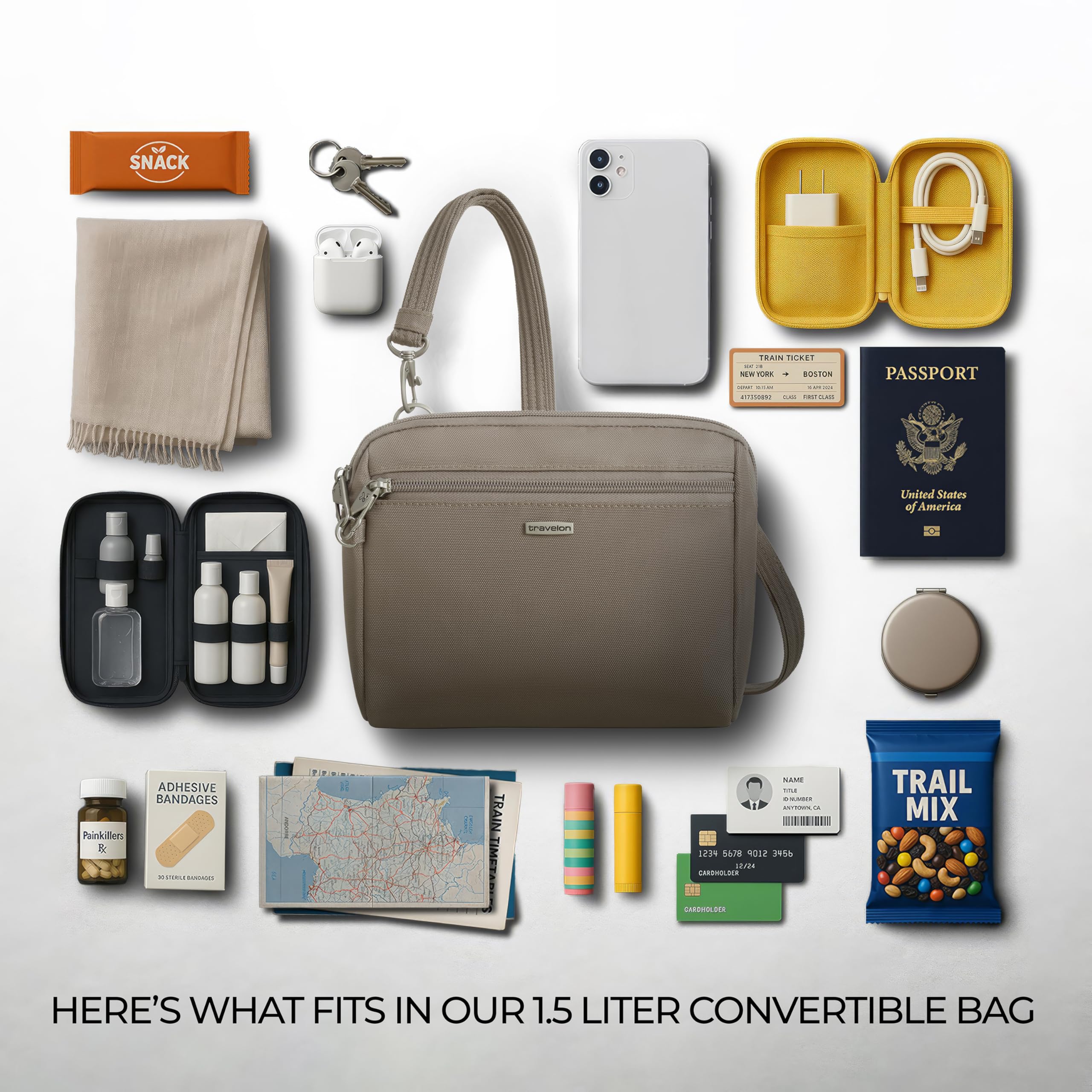 Travelon Anti-Theft Classic Convertible Crossbody & Waist Pack