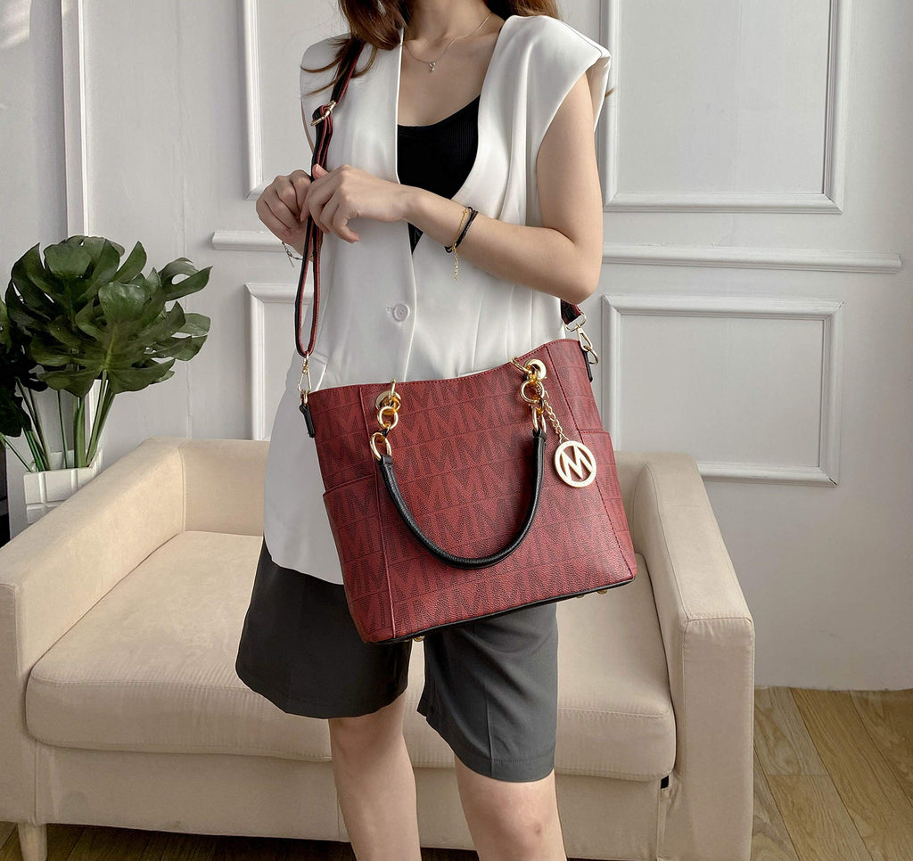 MKF Collection Shoulder Bag for Women, Vegan Leather Handbag Purse Top-Handle Crossbody Bag Tote Bag by Mia K