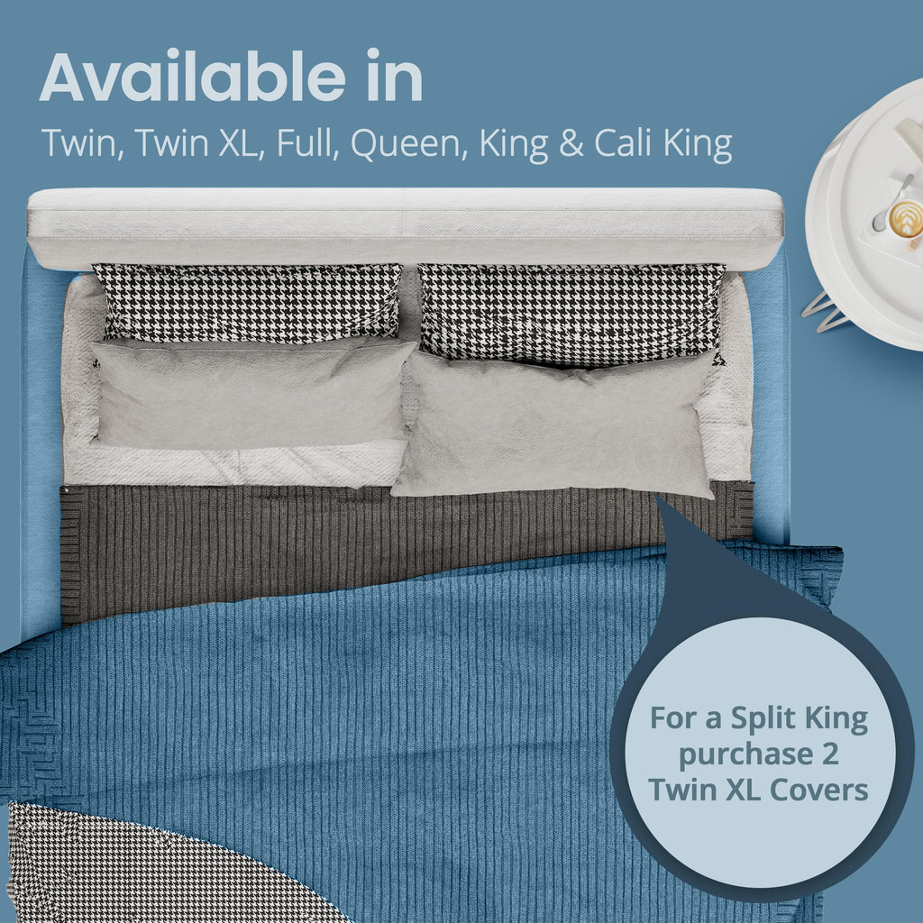 SafeRest Waterproof Queen Size Mattress Protector - Fitted with Stretchable Pockets - Machine Washable Cotton Blend Mattress Cover for Bed